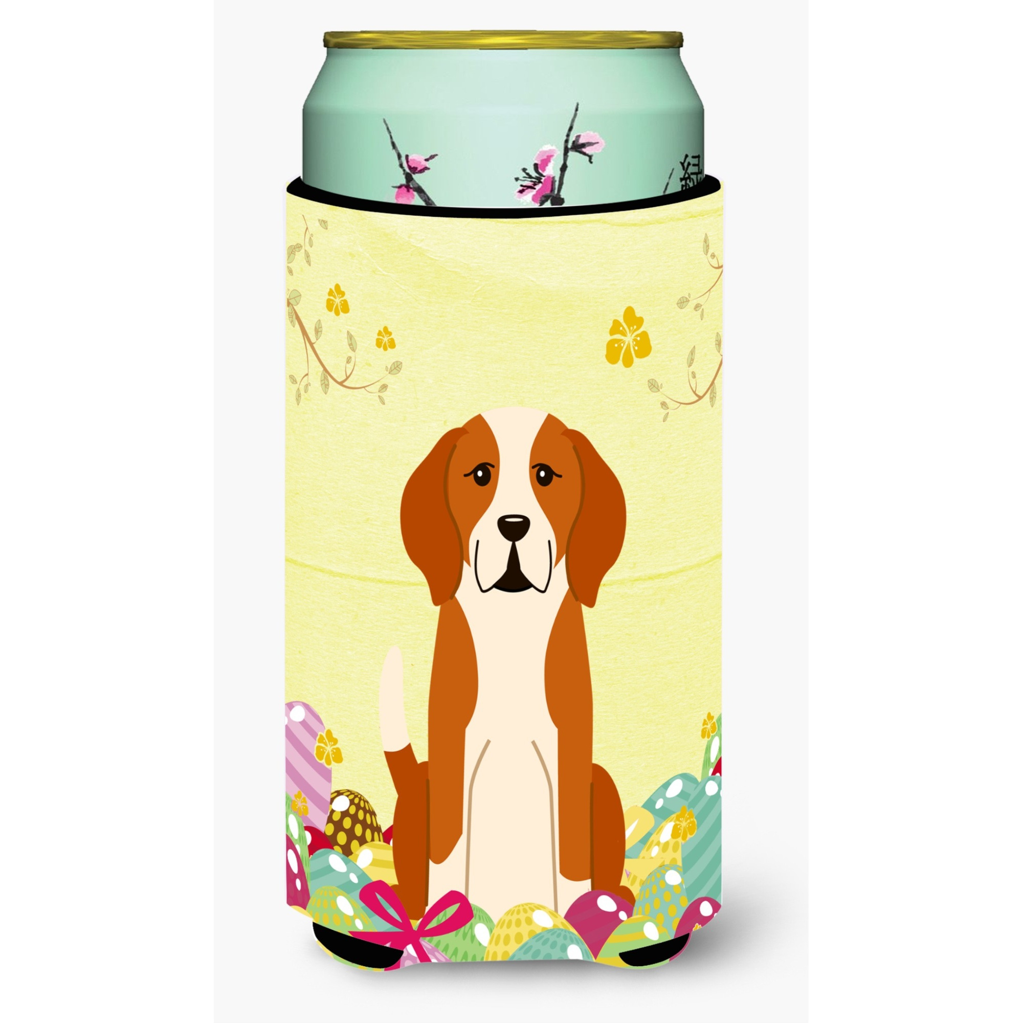 &quotCaroline's Treasures Easter Eggs English Foxhound Tall Boy Beverage Insulator Hugger, Multicolor"