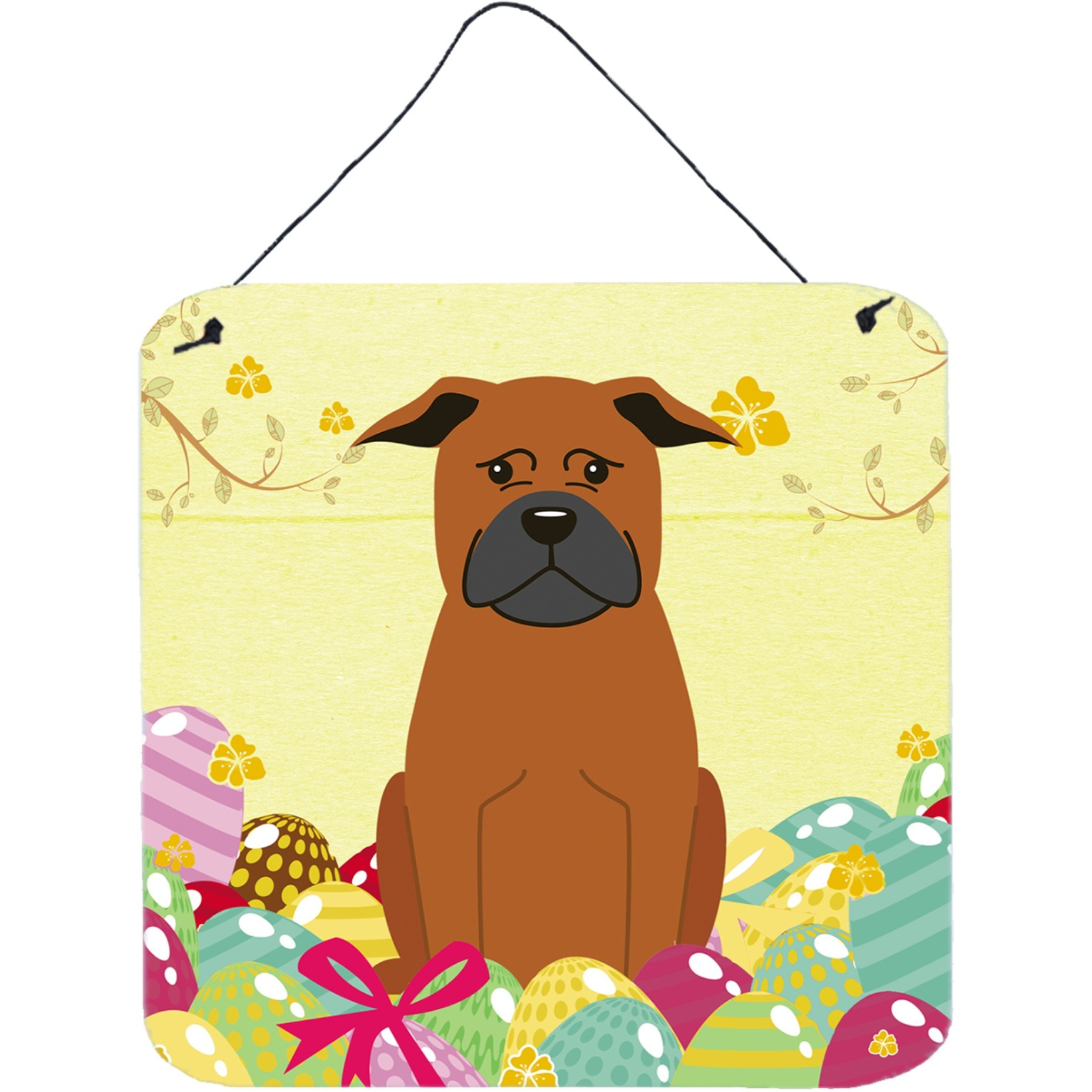 &quotCaroline's Treasures Easter Eggs Chinese Chongqing Dog Metal Print, 6 x 6, Multicolor"