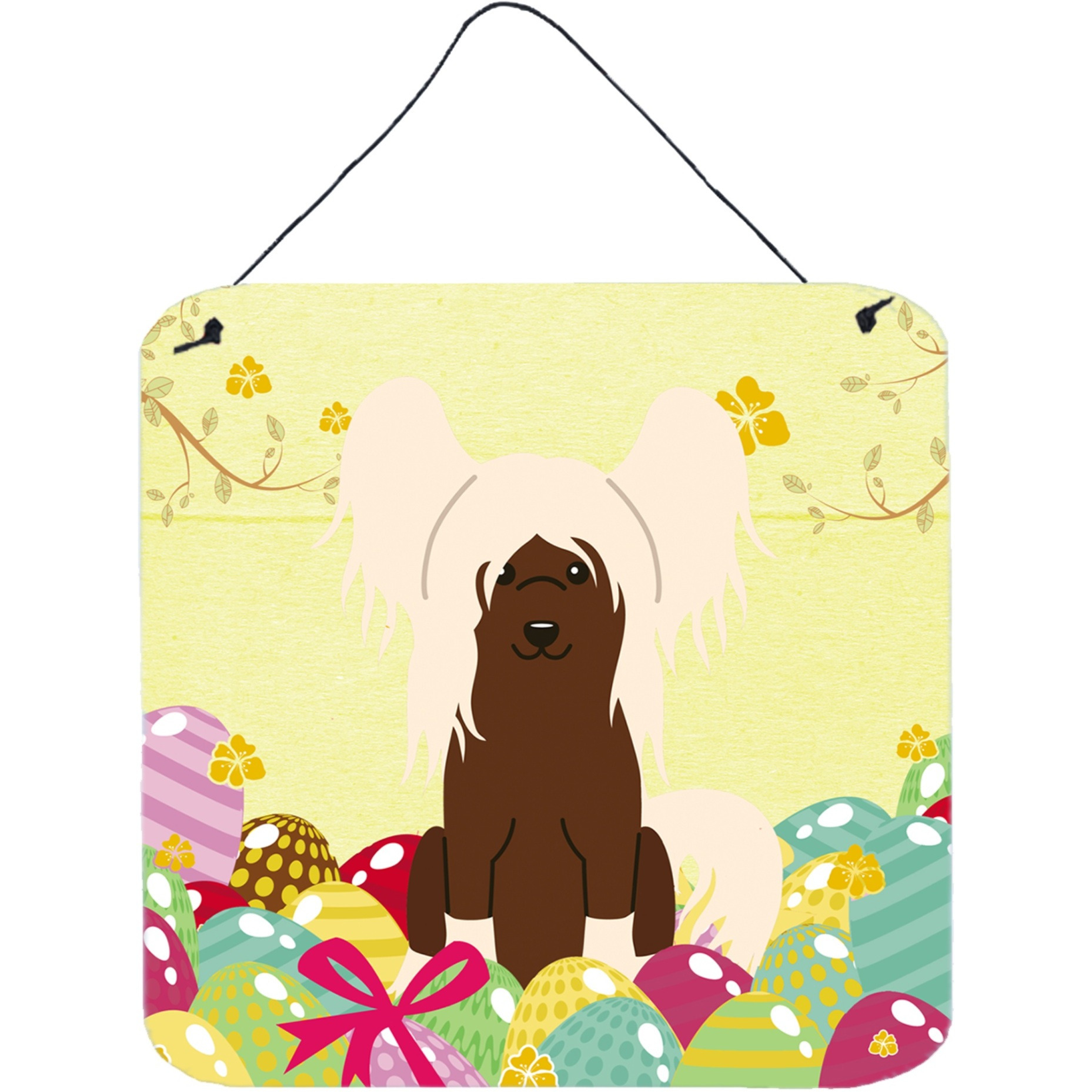 &quotCaroline's Treasures Easter Eggs Chinese Crested Cream Metal Print, 6 x 6, Multicolor"