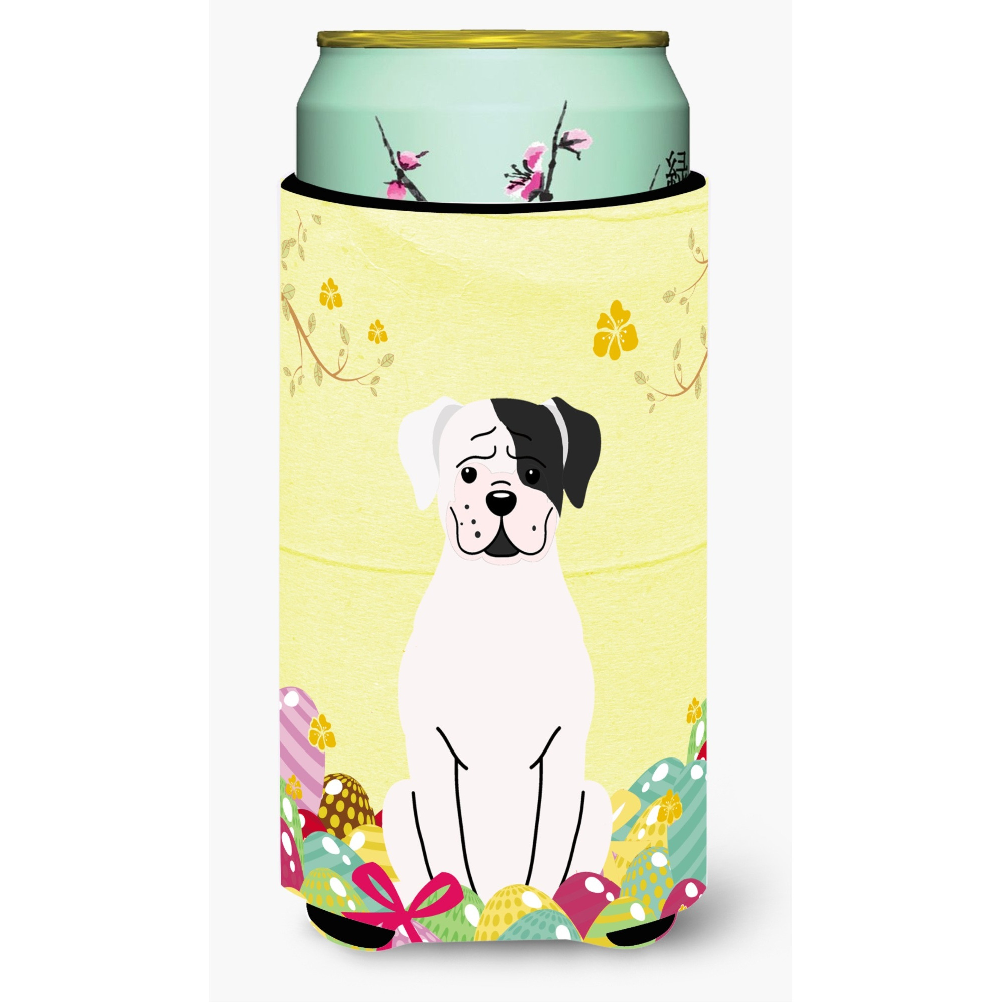 &quotCaroline's Treasures Easter Eggs White Boxer Cooper Tall Boy Beverage Insulator Hugger, Multicolor"