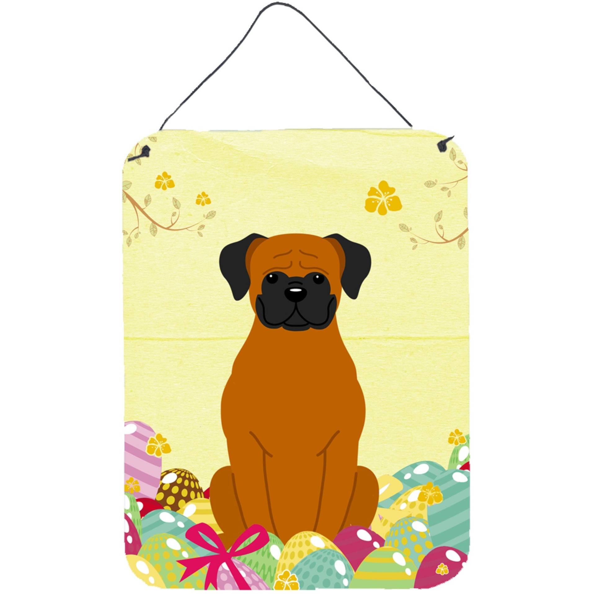 &quotCaroline's Treasures Easter Eggs Fawn Boxer Metal Print, 16 x 12, Multicolor"