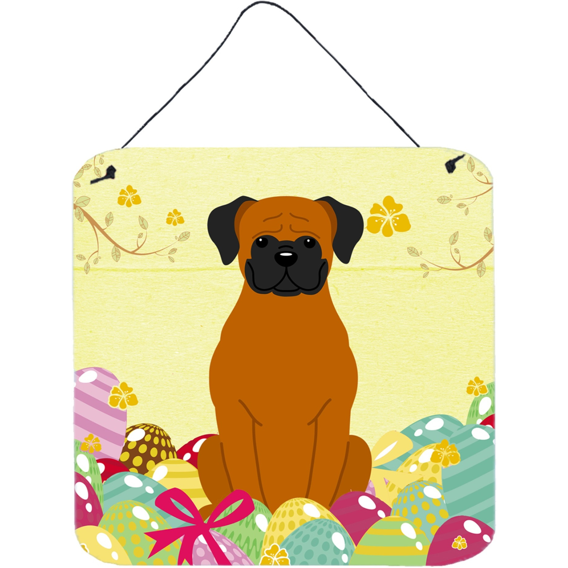 &quotCaroline's Treasures Easter Eggs Fawn Boxer Metal Print, 6 x 6, Multicolor"