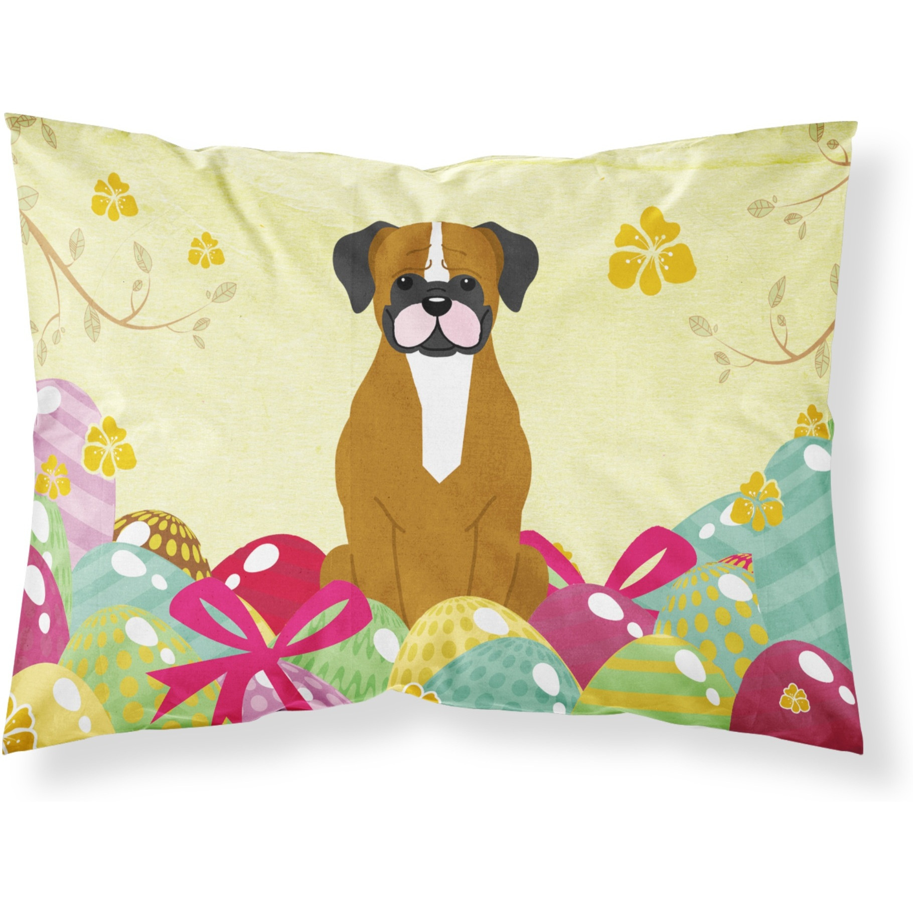 Easter Eggs Flashy Fawn Boxer Fabric Standard Pillowcase