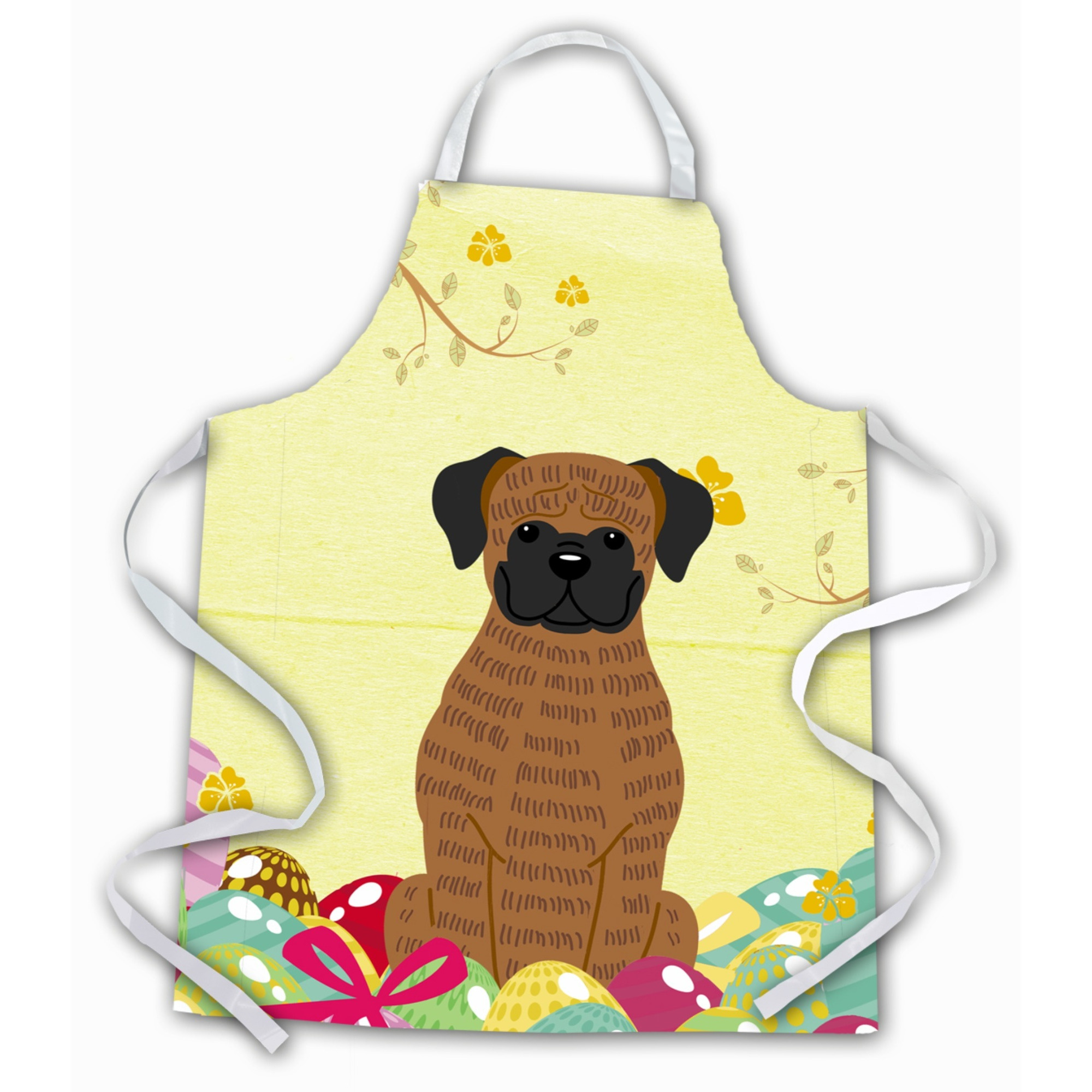 &quotCaroline's Treasures Easter Eggs Brindle Boxer Apron, Large, Multicolor"