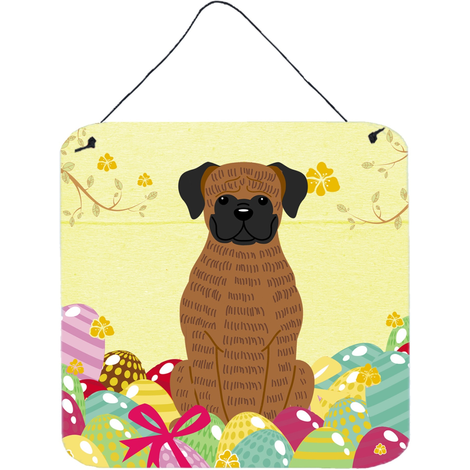 &quotCaroline's Treasures Easter Eggs Brindle Boxer Metal Print, 6 x 6, Multicolor"