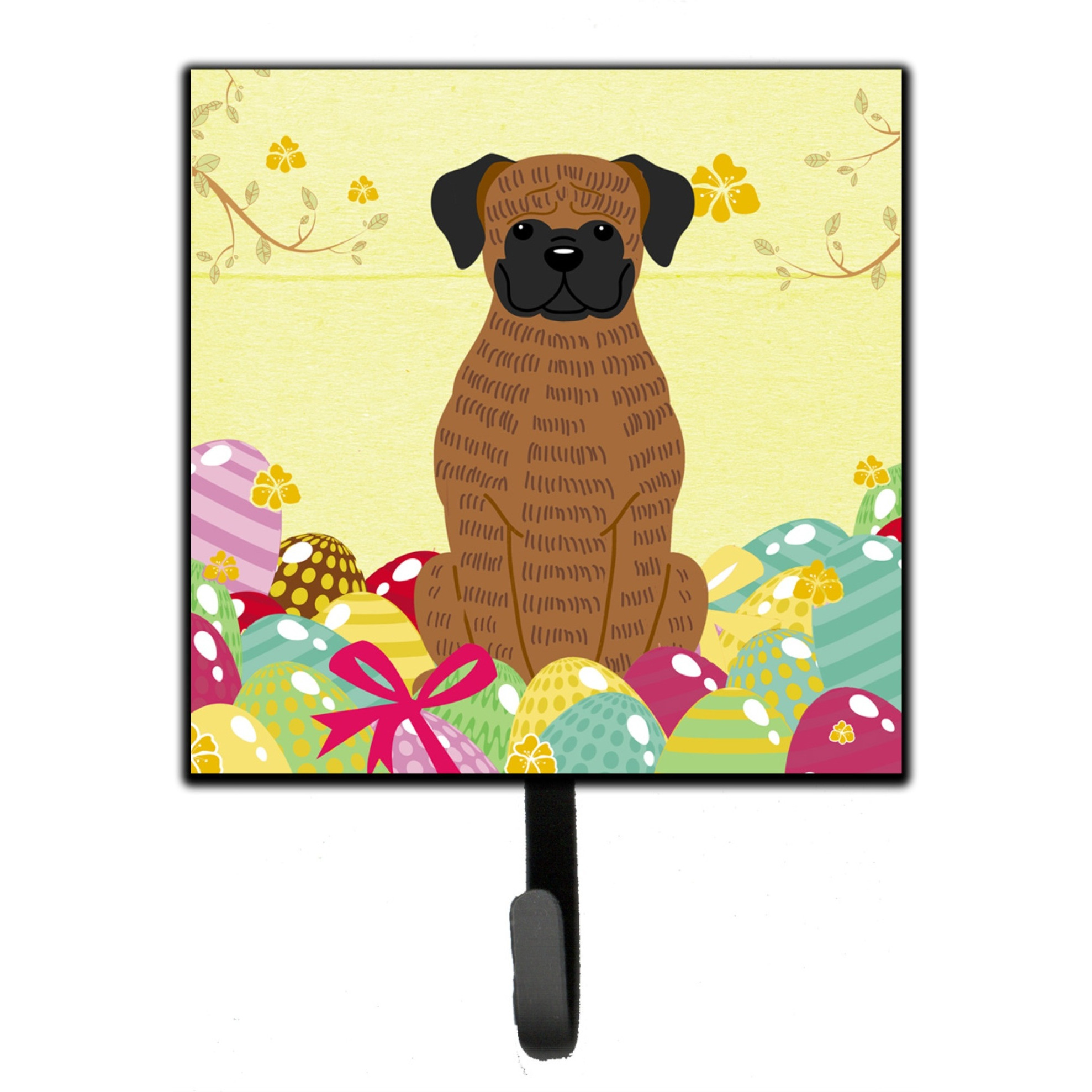&quotCaroline's Treasures Easter Eggs Brindle Boxer Wall Hook, Small, Multicolor"