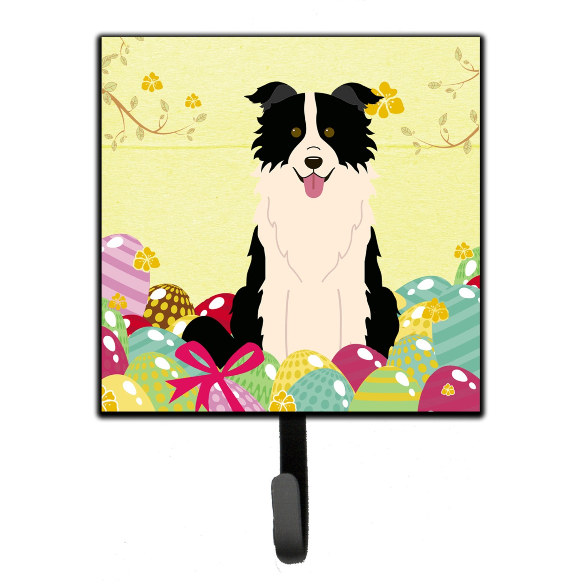 &quotCaroline's Treasures Easter Eggs Border Collie Black White Wall Hook, Small, Multicolor"