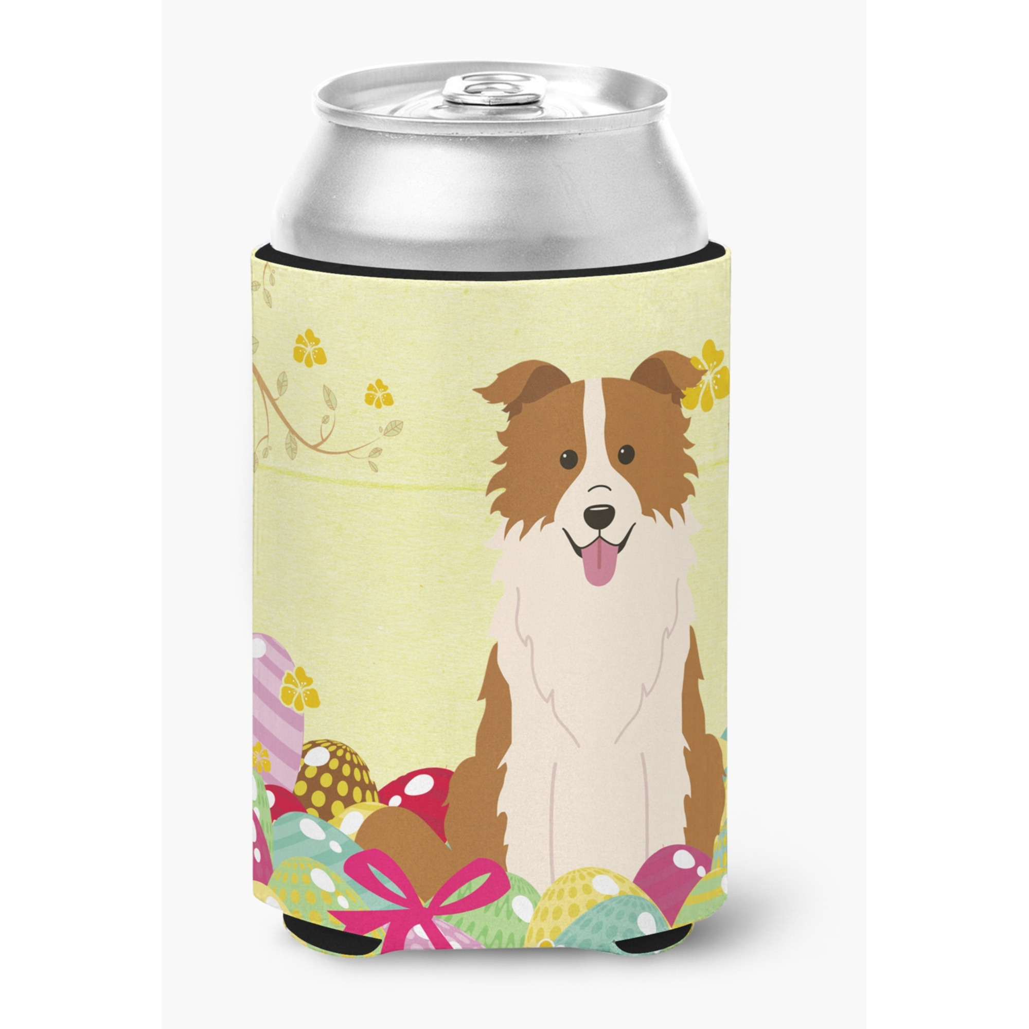 &quotCaroline's Treasures Easter Eggs Border Collie Red White Can or Bottle Hugger, Can Hugger, Multicolor"
