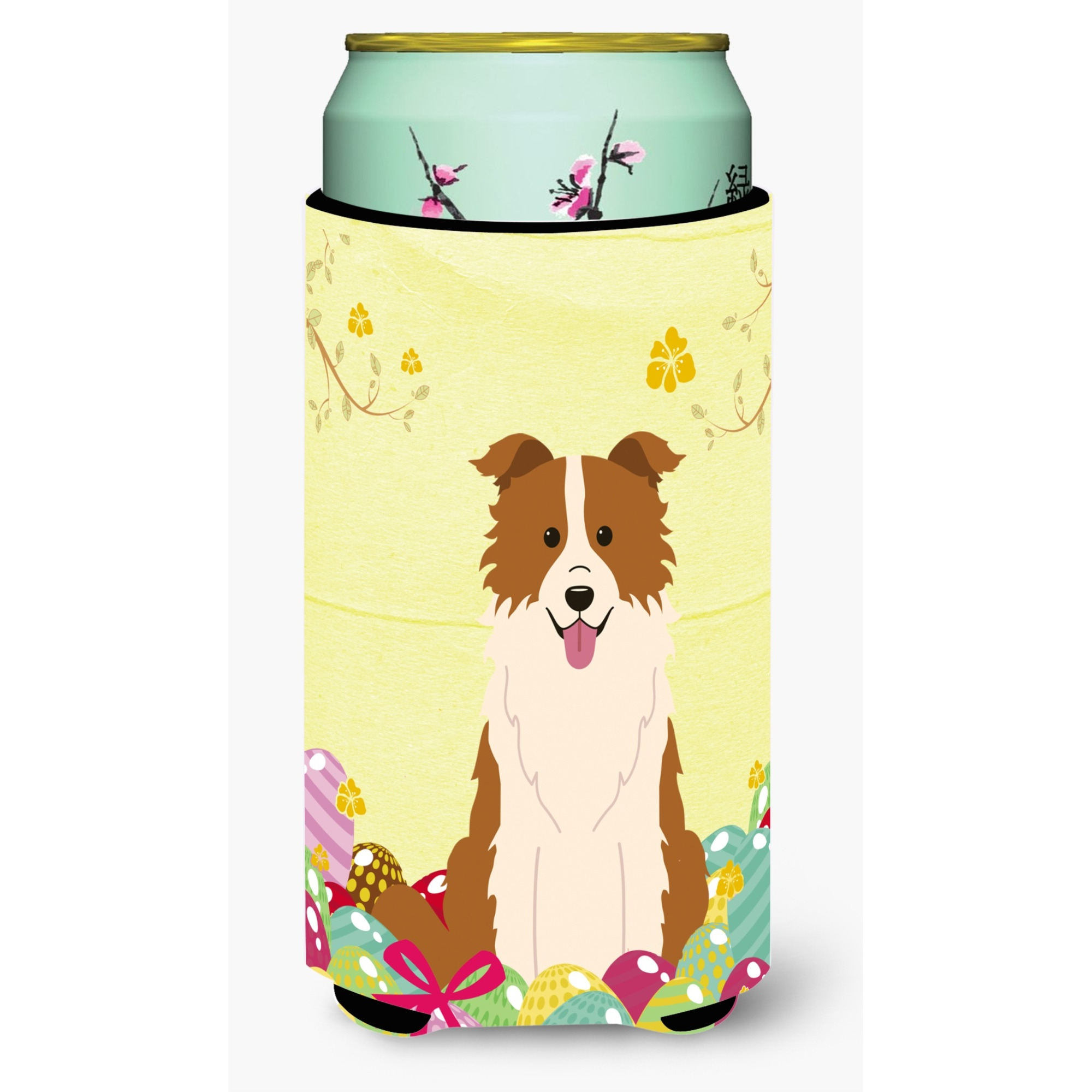 &quotCaroline's Treasures Easter Border Collie Red White Tall Boy Beverage Insulator Hugger, Multicolor"