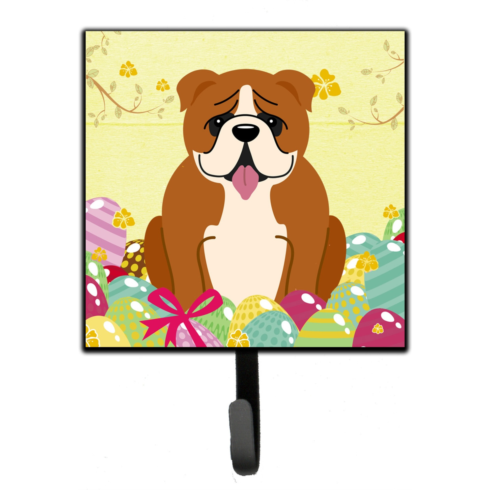 &quotCaroline's Treasures Easter Eggs English Bulldog Red White Wall Hook, Small, Multicolor"