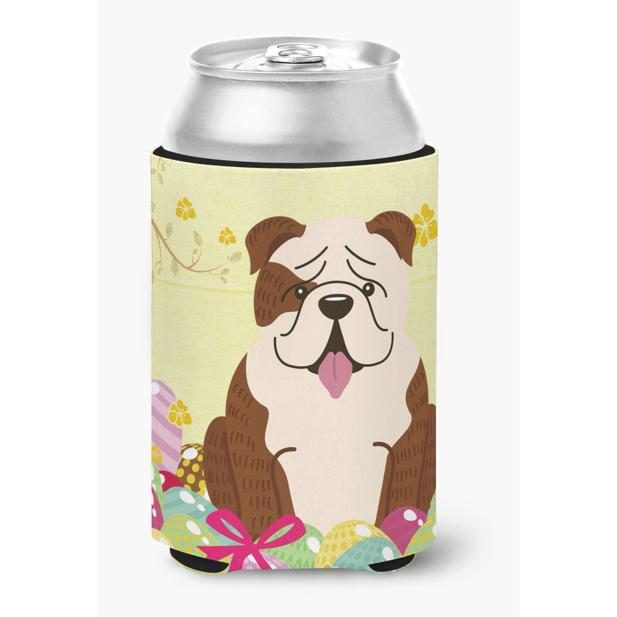 &quotCaroline's Treasures Easter Eggs English Bulldog Brindle White Can or Bottle Hugger, Can Hugger, Multicolor"