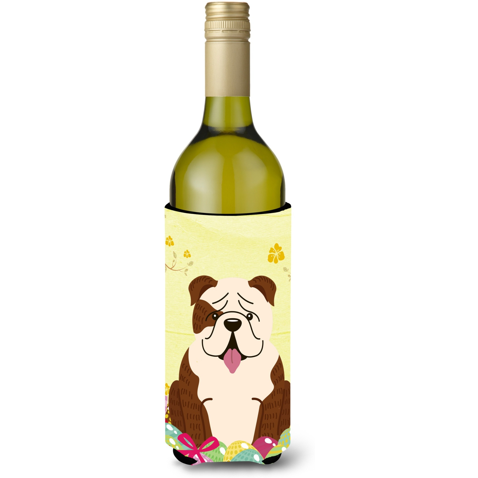 &quotCaroline's Treasures BB6121LITERK Easter English Bulldog Wine Bottle Beverage Insulator Hugger, 750ml, Multicolor"