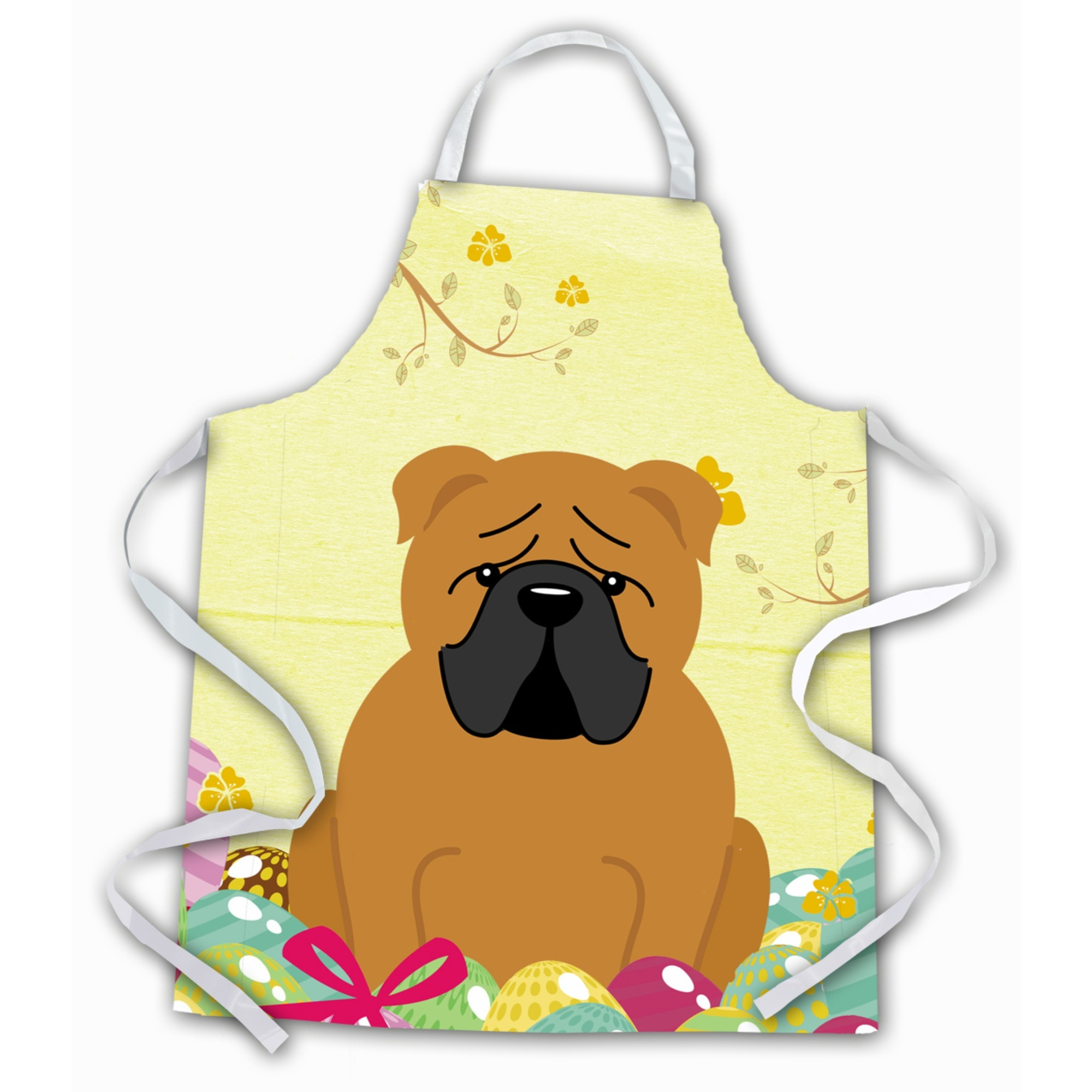 &quotCaroline's Treasures Easter Eggs English Bulldog Red Apron, Large, Multicolor"