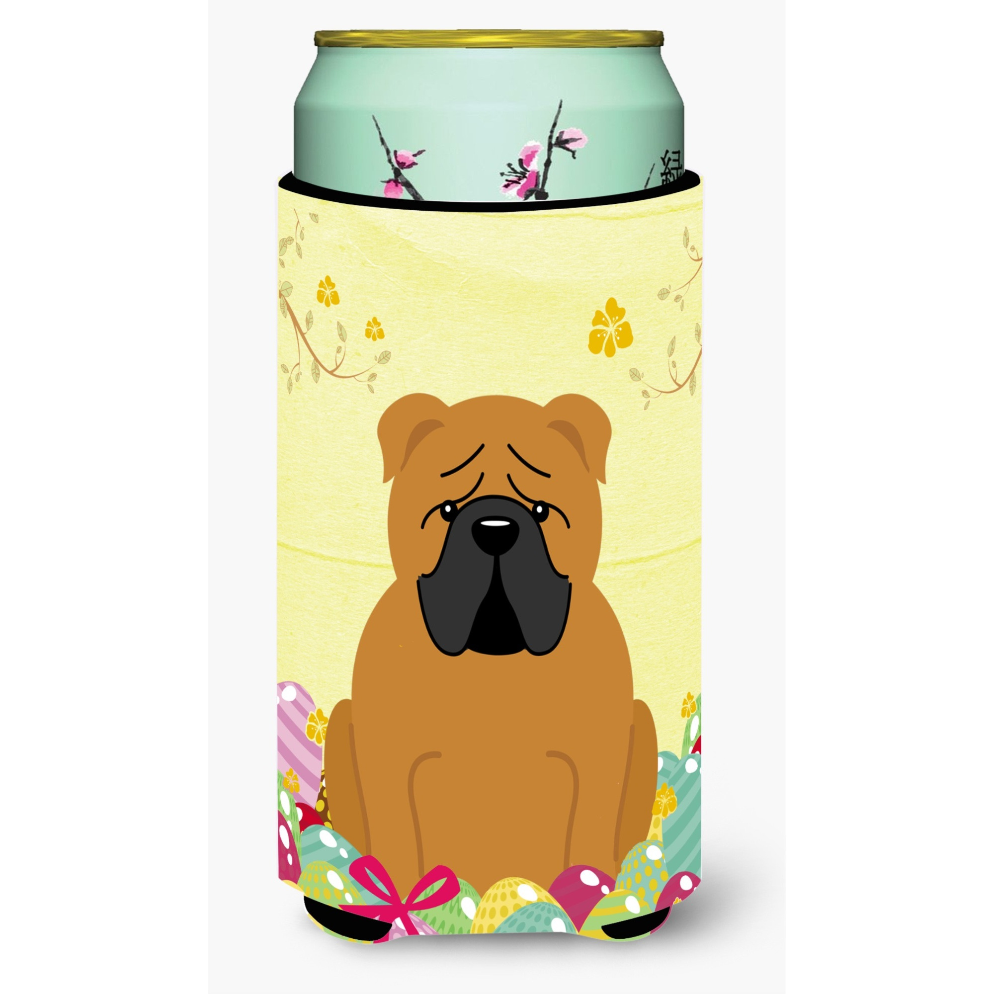 &quotCaroline's Treasures Easter Eggs English Bulldog Red Tall Boy Beverage Insulator Hugger, Multicolor"