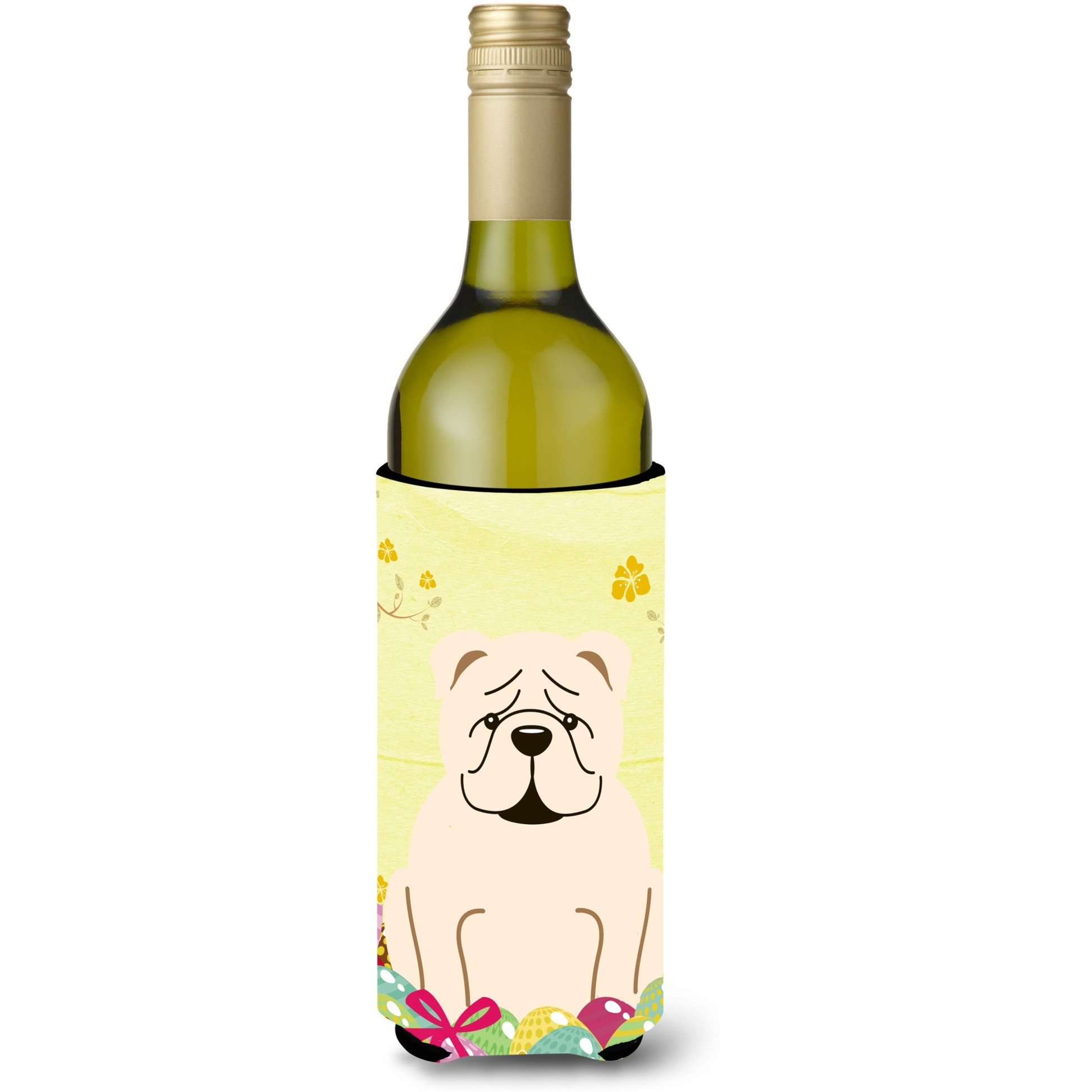 &quotCaroline's Treasures BB6123LITERK Easter English Bulldog White Wine Bottle Beverage Insulator Hugger, 750ml, Multicolor"