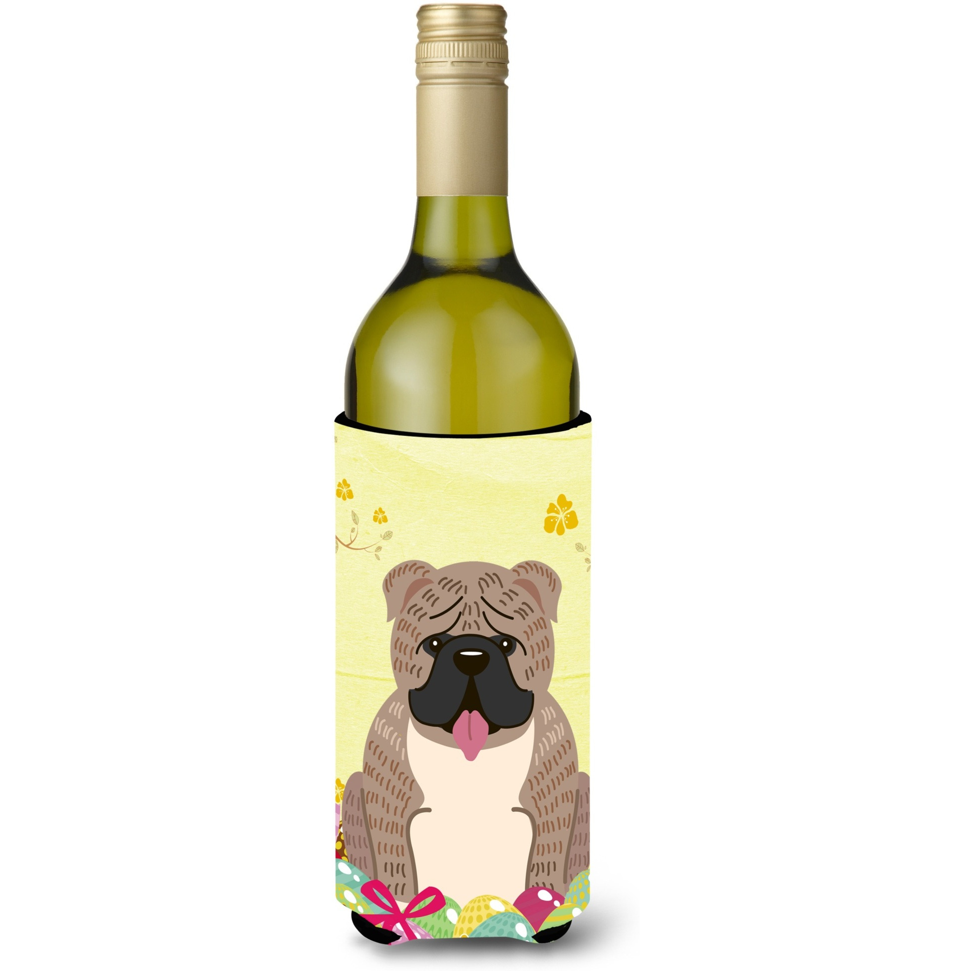&quotCaroline's Treasures BB6126LITERK Easter English Bulldog Wine Bottle Beverage Insulator Hugger, 750ml, Multicolor"