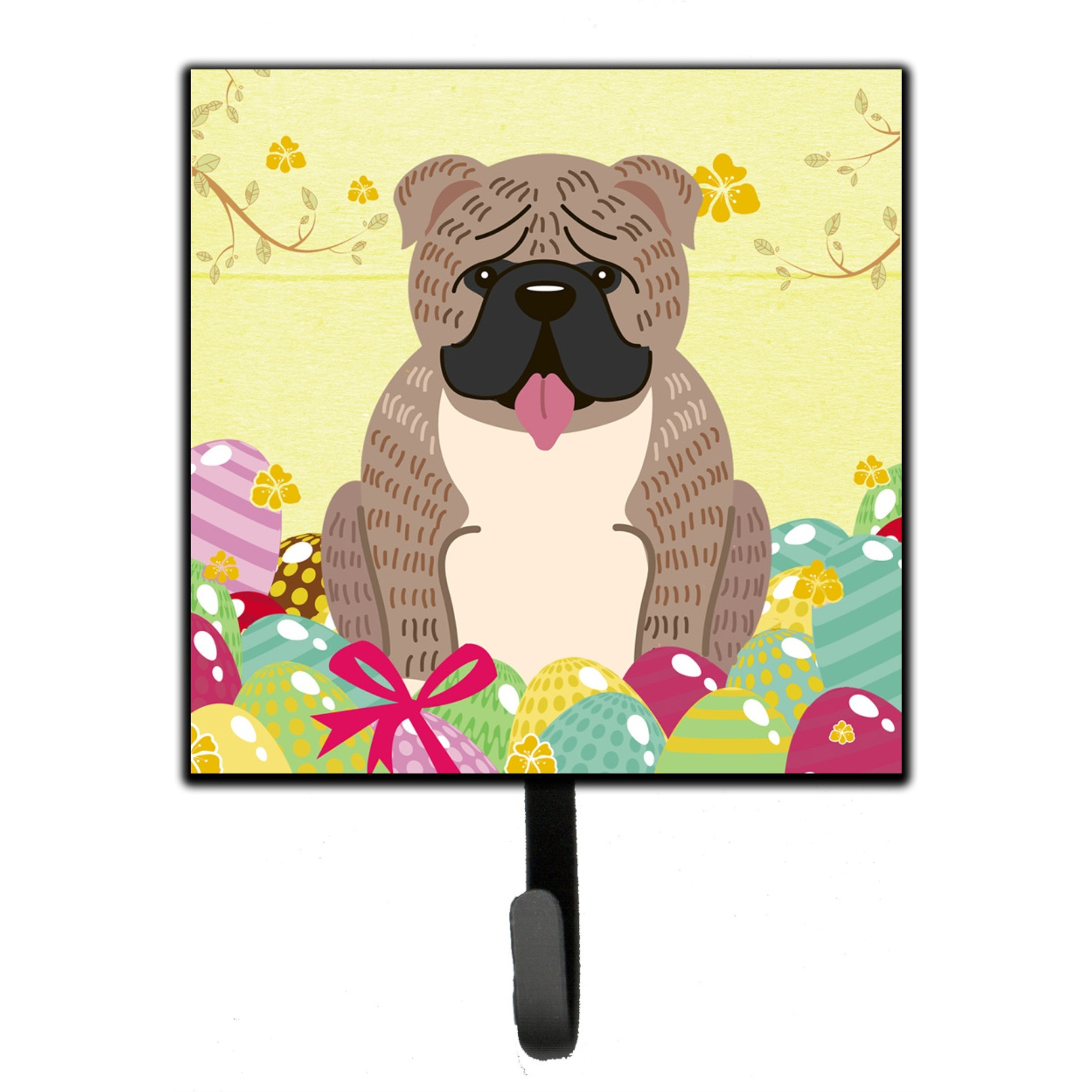 &quotCaroline's Treasures Easter Eggs English Bulldog Grey Brindle Wall Hook, Small, Multicolor"