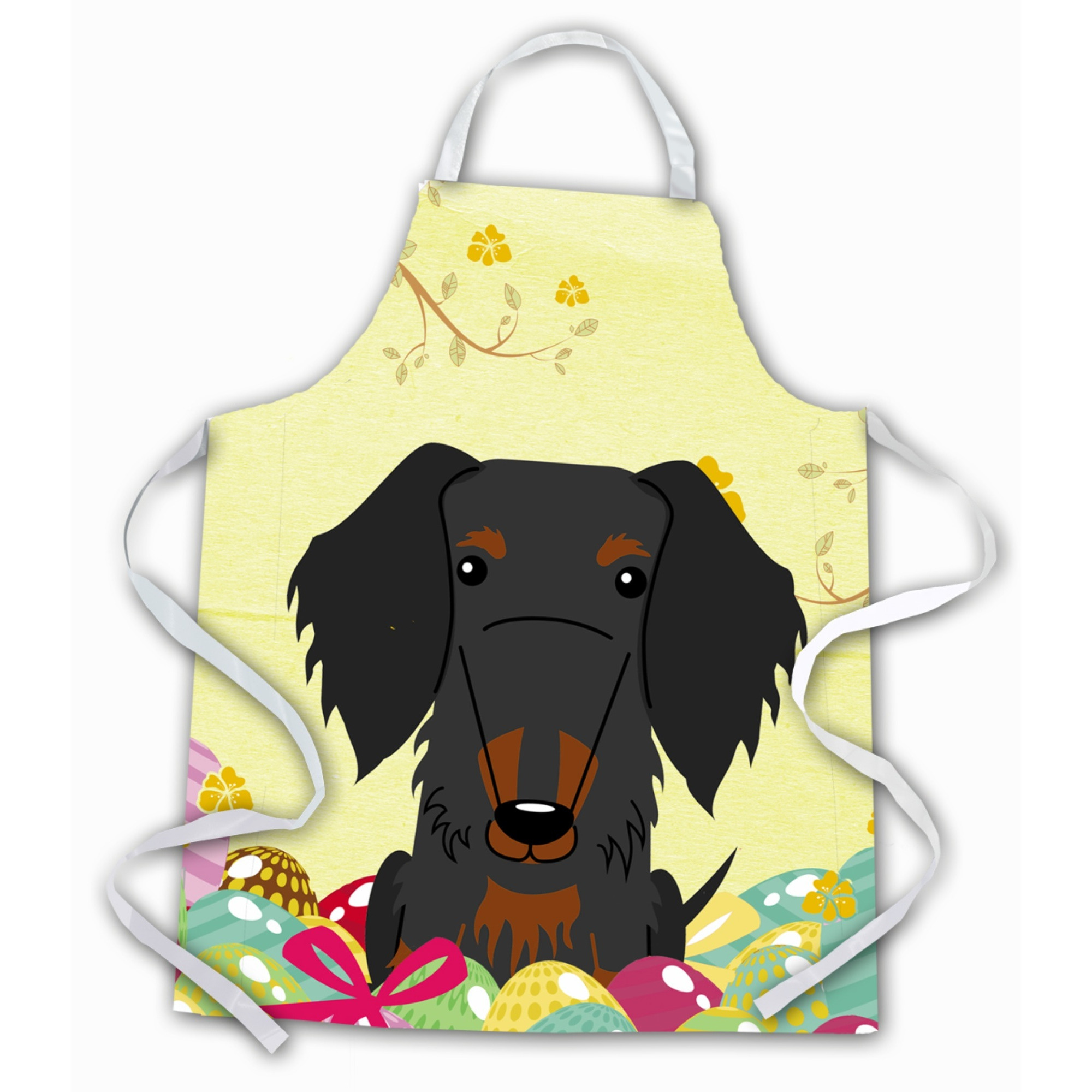 &quotCaroline's Treasures Easter Eggs Wire Haired Dachshund black Tan Apron, Large, Multicolor"