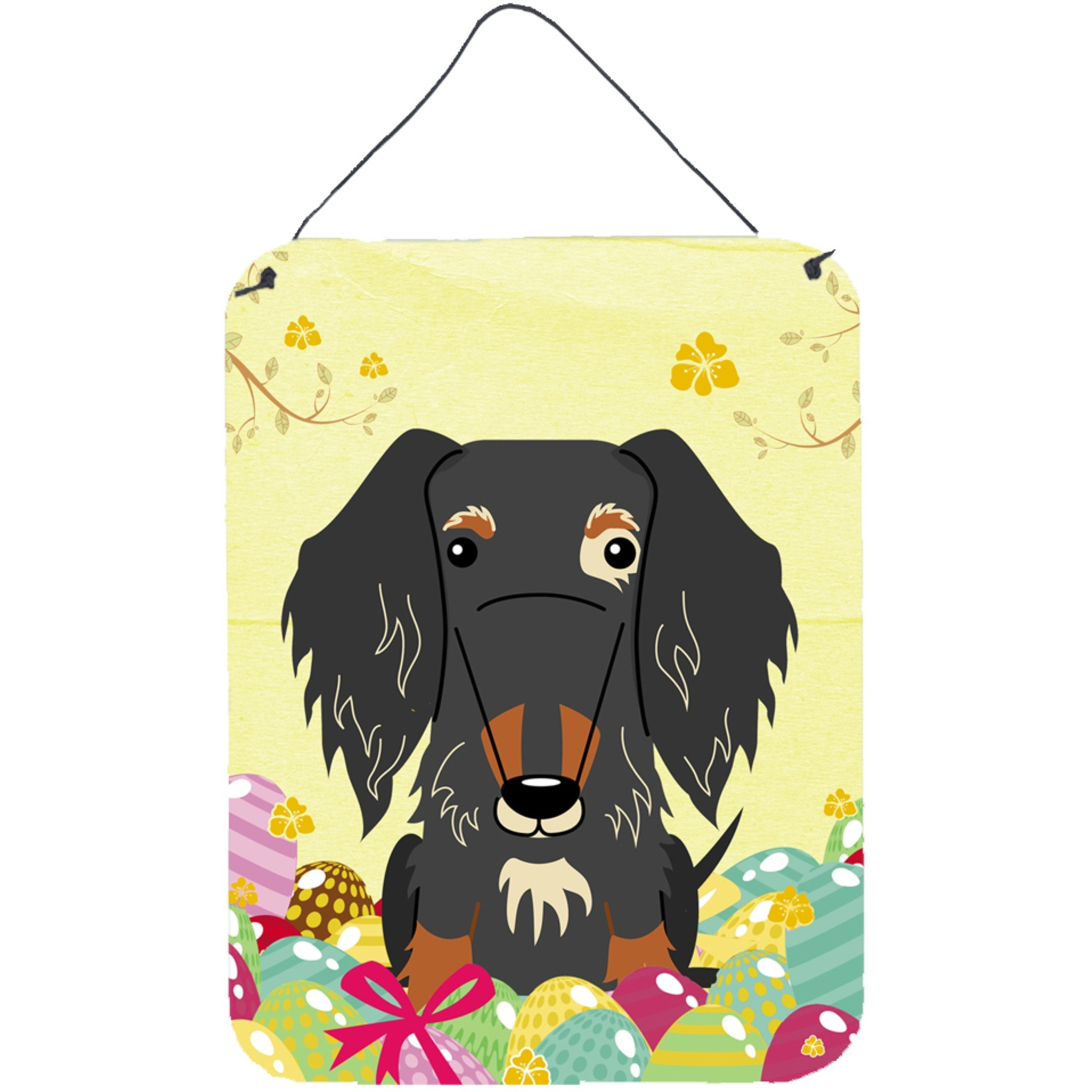 &quotCaroline's Treasures Eggs Easter Wire Haired Dachshund Dapple Metal Print, 16 x 12, Multicolor"