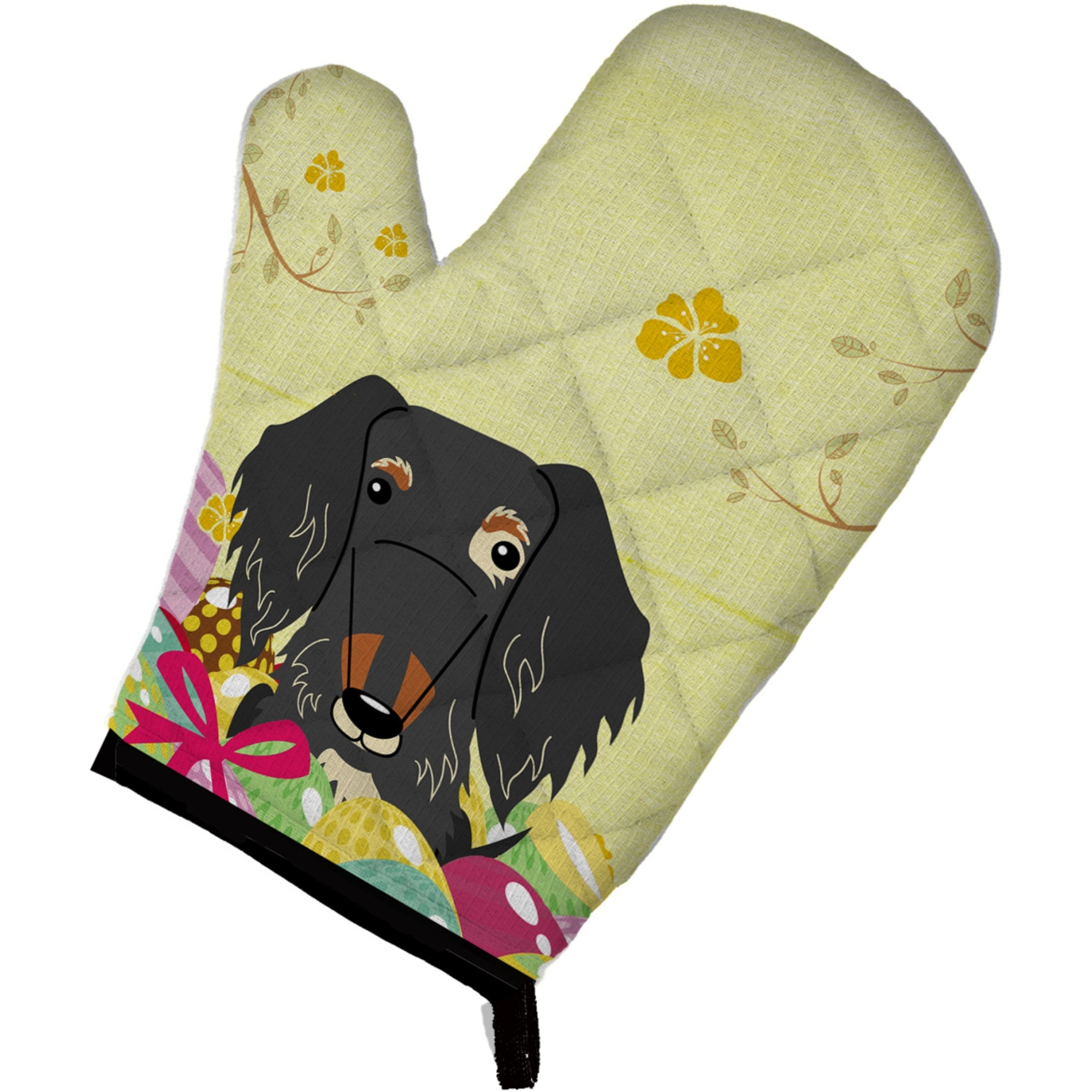 &quotCaroline's Treasures Easter Eggs Wire Haired Dachshund Dapple Oven Mitt, Multicolor, 12"" x 8.5"""