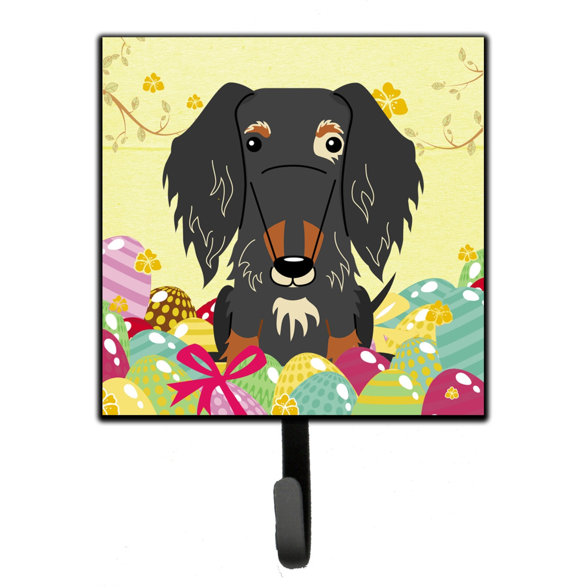 &quotCaroline's Treasures Easter Eggs Wire Haired Dachshund Dapple Wall Hook, Small, Multicolor"