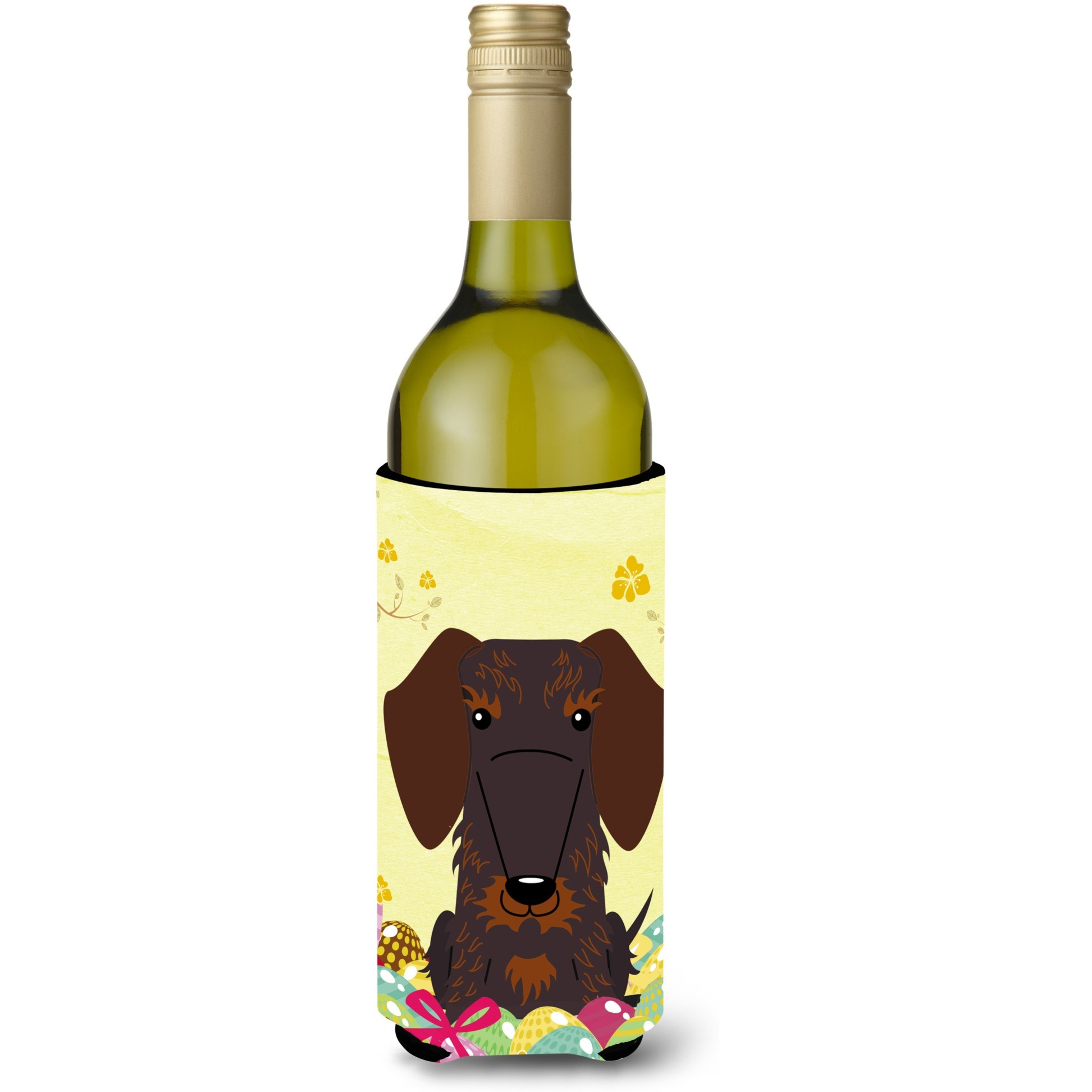 &quotCaroline's Treasures BB6129LITERK Easter Wire Haired Dachshund Wine Bottle Beverage Insulator Hugger, 750ml, Multicolor"