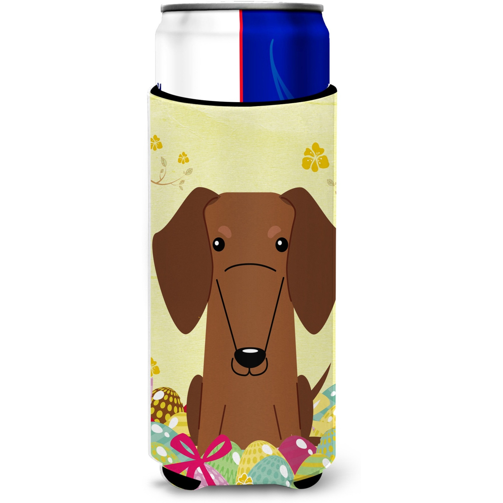 &quotCaroline's Treasures Easter Eggs Dachshund Red Brown Michelob Ultra Hugger For Slim Cans, Slim Can, Multicolor"