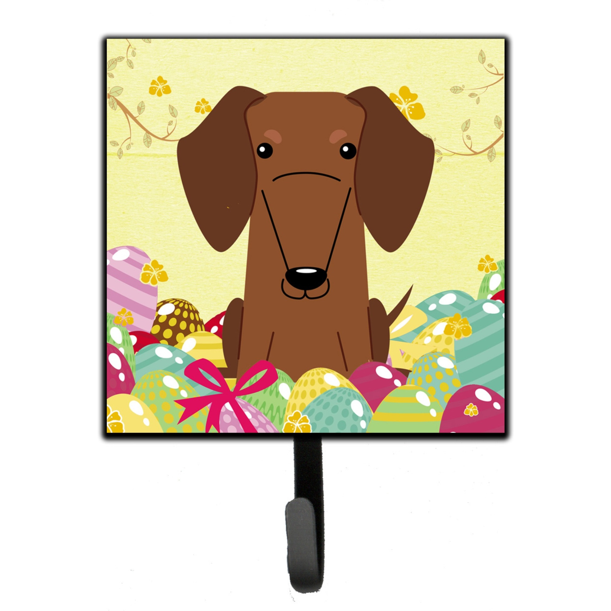 &quotCaroline's Treasures Easter Eggs Dachshund Red Brown Wall Hook, Small, Multicolor"