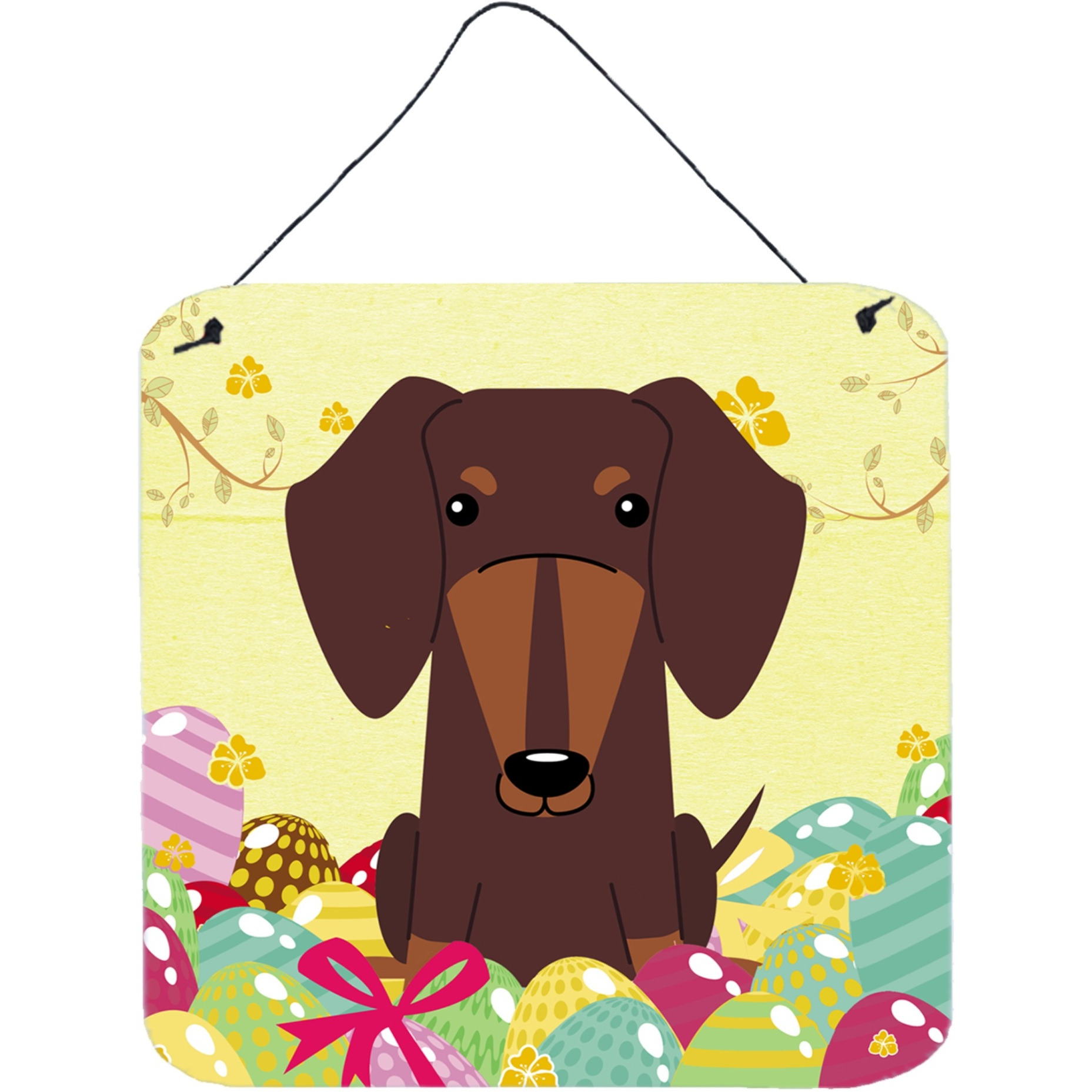&quotCaroline's Treasures Easter Eggs Dachshund Chocolate Metal Print, 6 x 6, Multicolor"