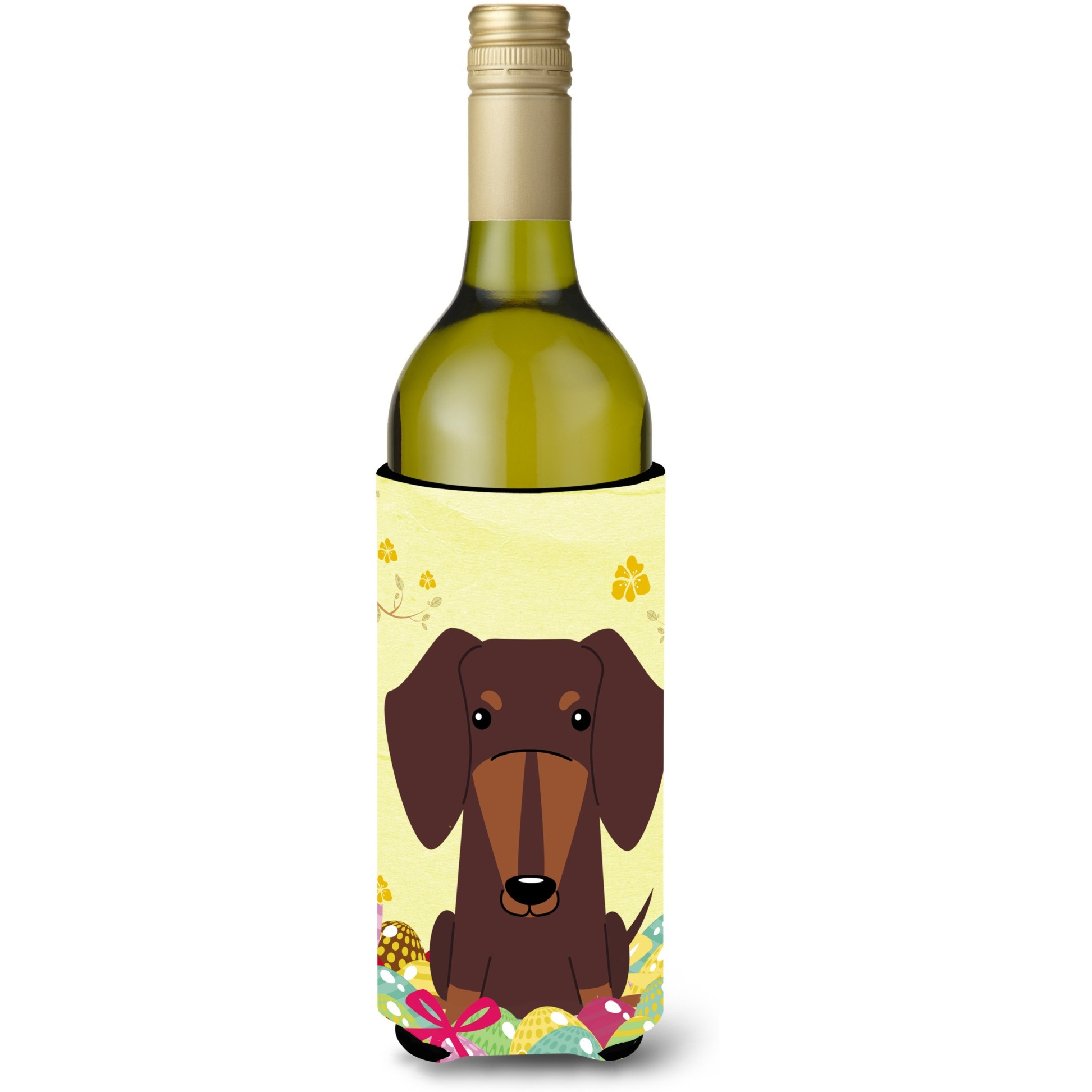 &quotCaroline's Treasures BB6131LITERK Easter Eggs Dachshund Chocolate Wine Bottle Beverage Insulator Hugger, 750ml, Multicolor"
