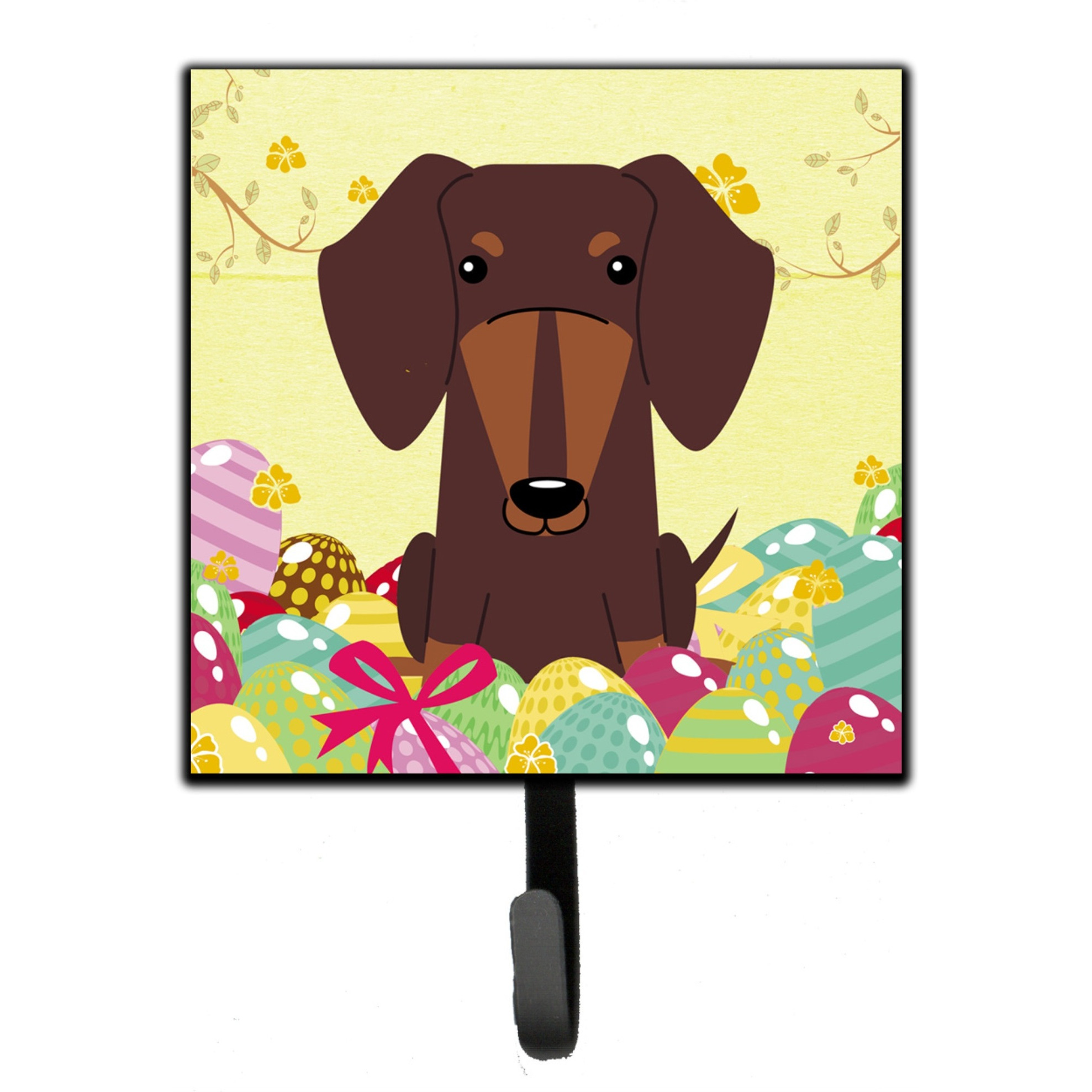 &quotCaroline's Treasures Easter Eggs Dachshund Chocolate Wall Hook, Small, Multicolor"