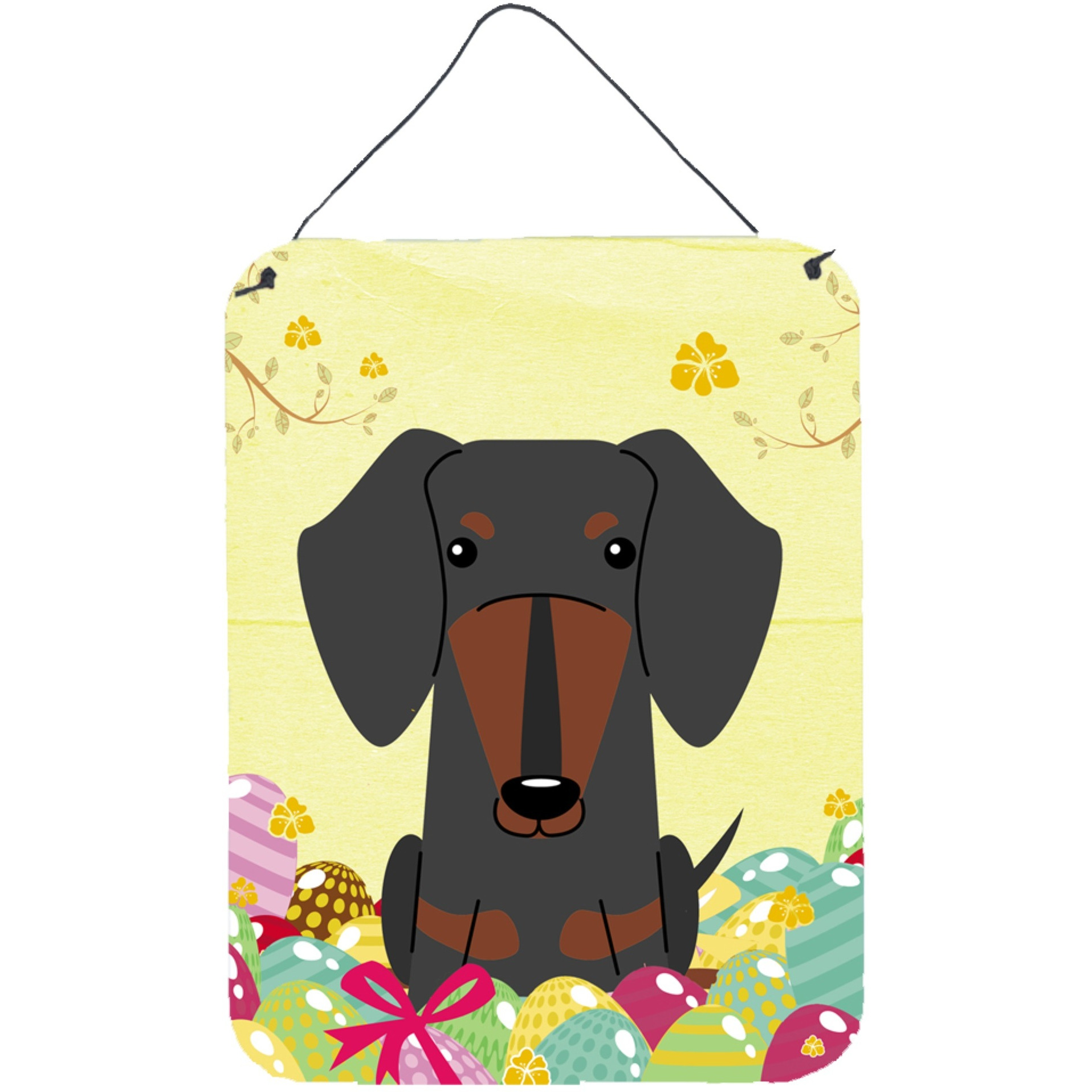 &quotCaroline's Treasures Easter Eggs Dachshund Black Tan Metal Print, 16 x 12, Multicolor"