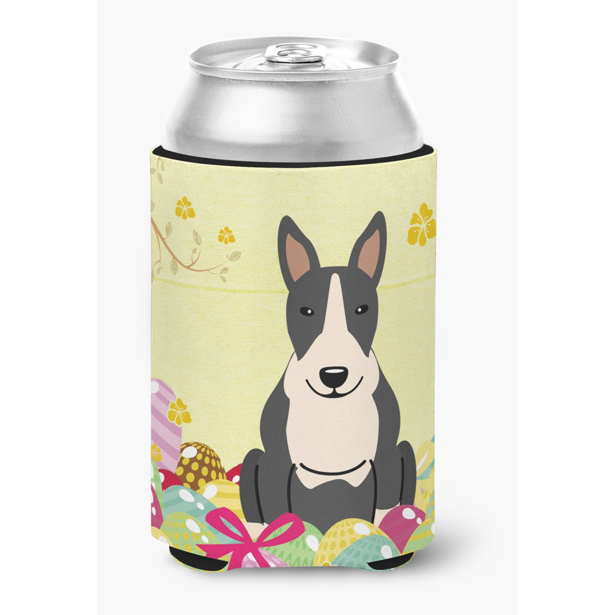 &quotCaroline's Treasures Easter Eggs Bull Terrier black White Can or Bottle Hugger, Can Hugger, Multicolor"