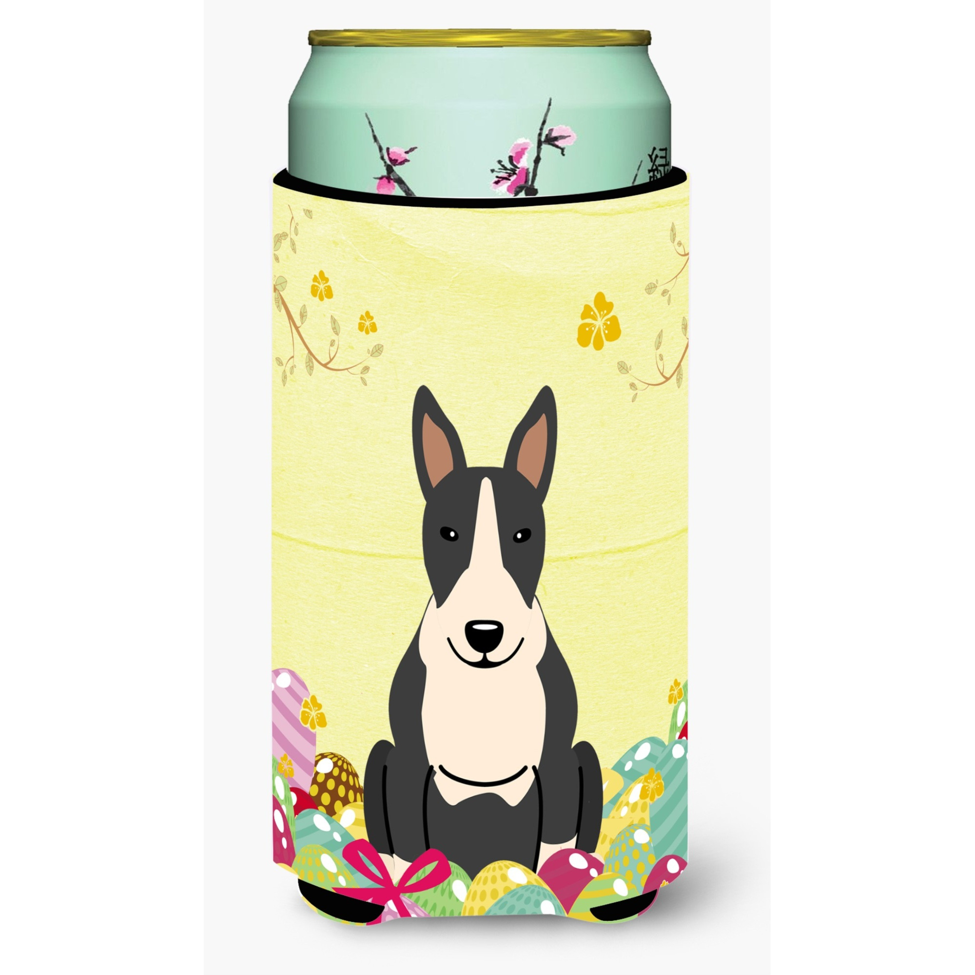 &quotCaroline's Treasures Easter Bull Terrier black White Tall Boy Beverage Insulator Hugger, Multicolor"