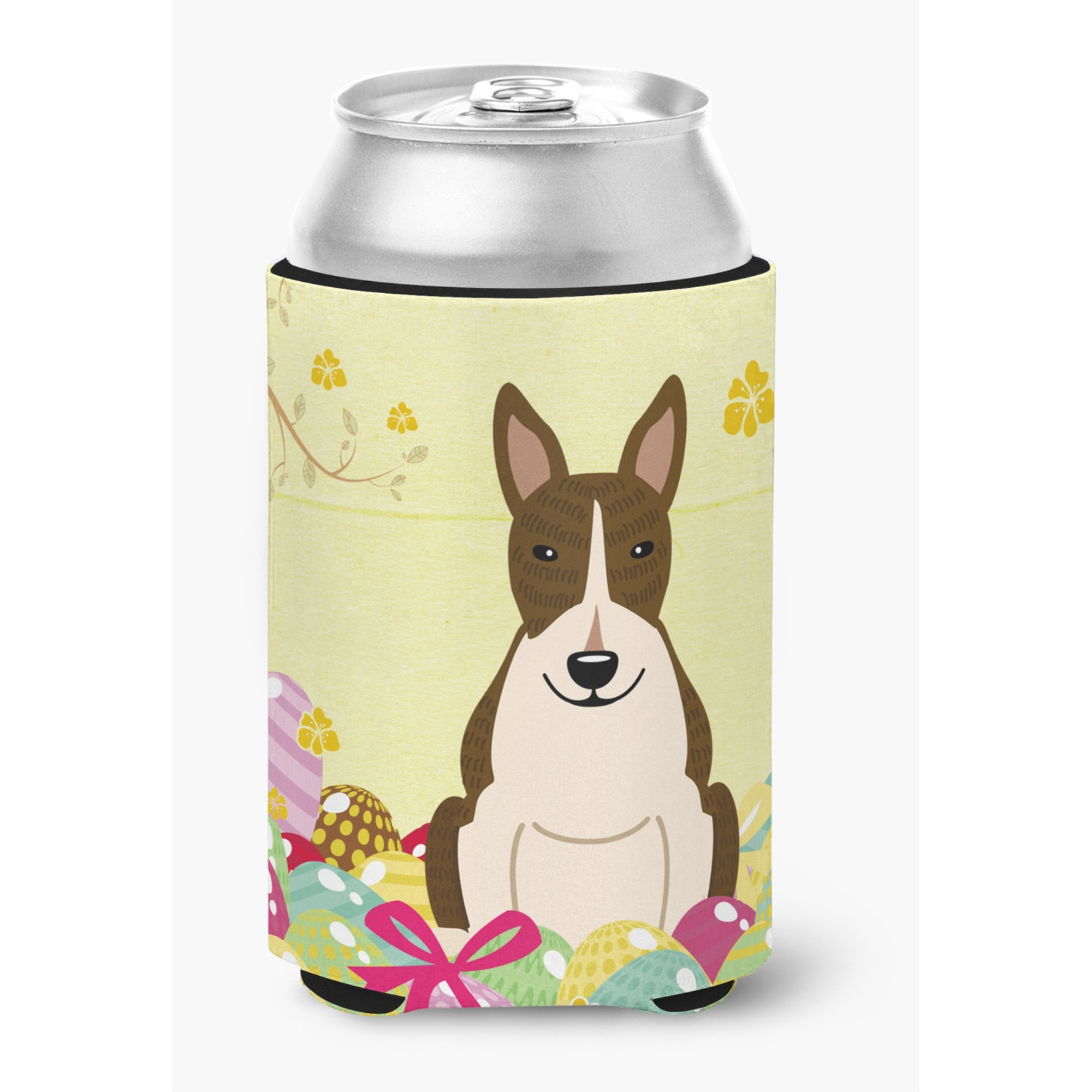 &quotCaroline's Treasures Easter Eggs Bull Terrier Dark Brindle Can or Bottle Hugger, Can Hugger, Multicolor"