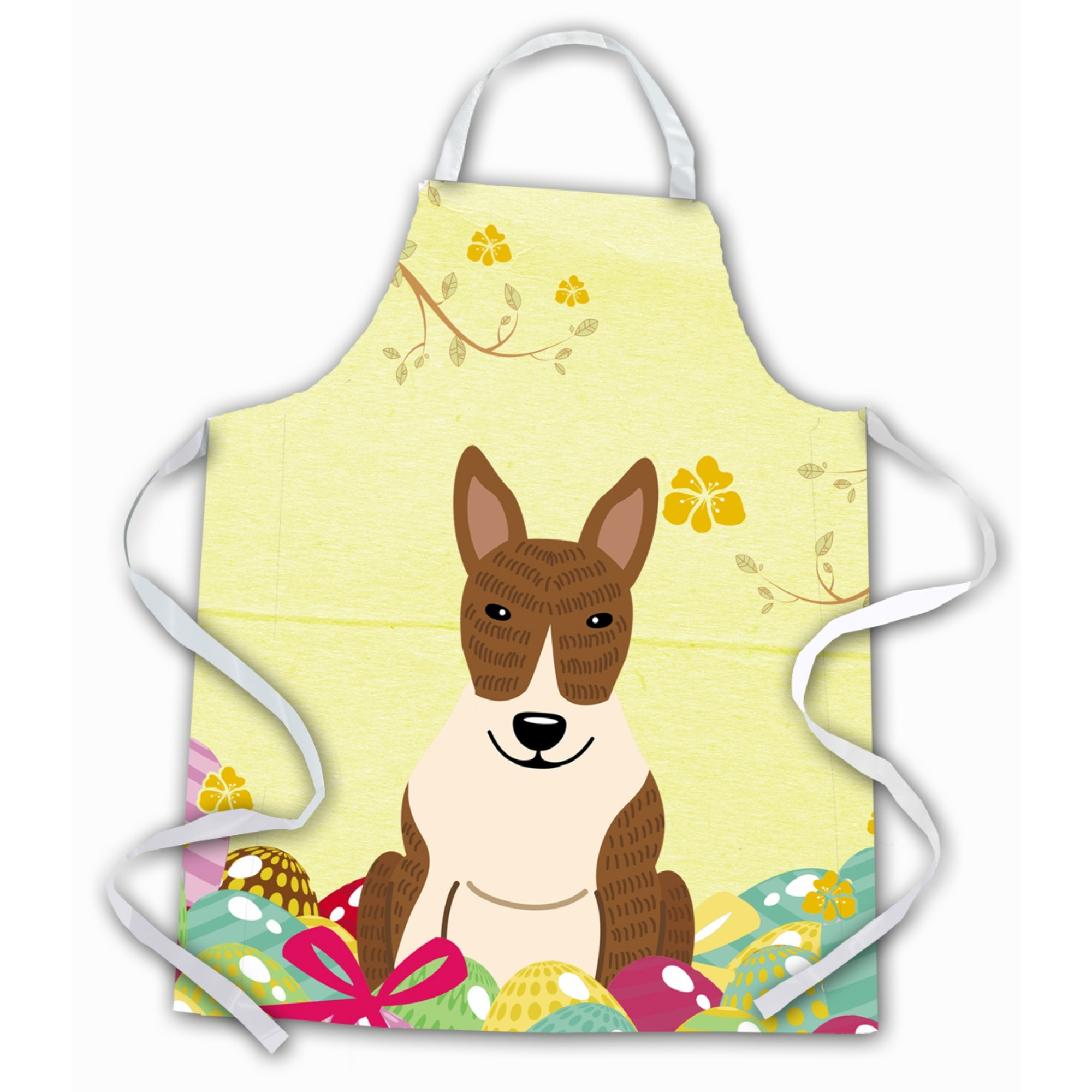 &quotCaroline's Treasures Easter Eggs Bull Terrier Brindle Apron, Large, Multicolor"