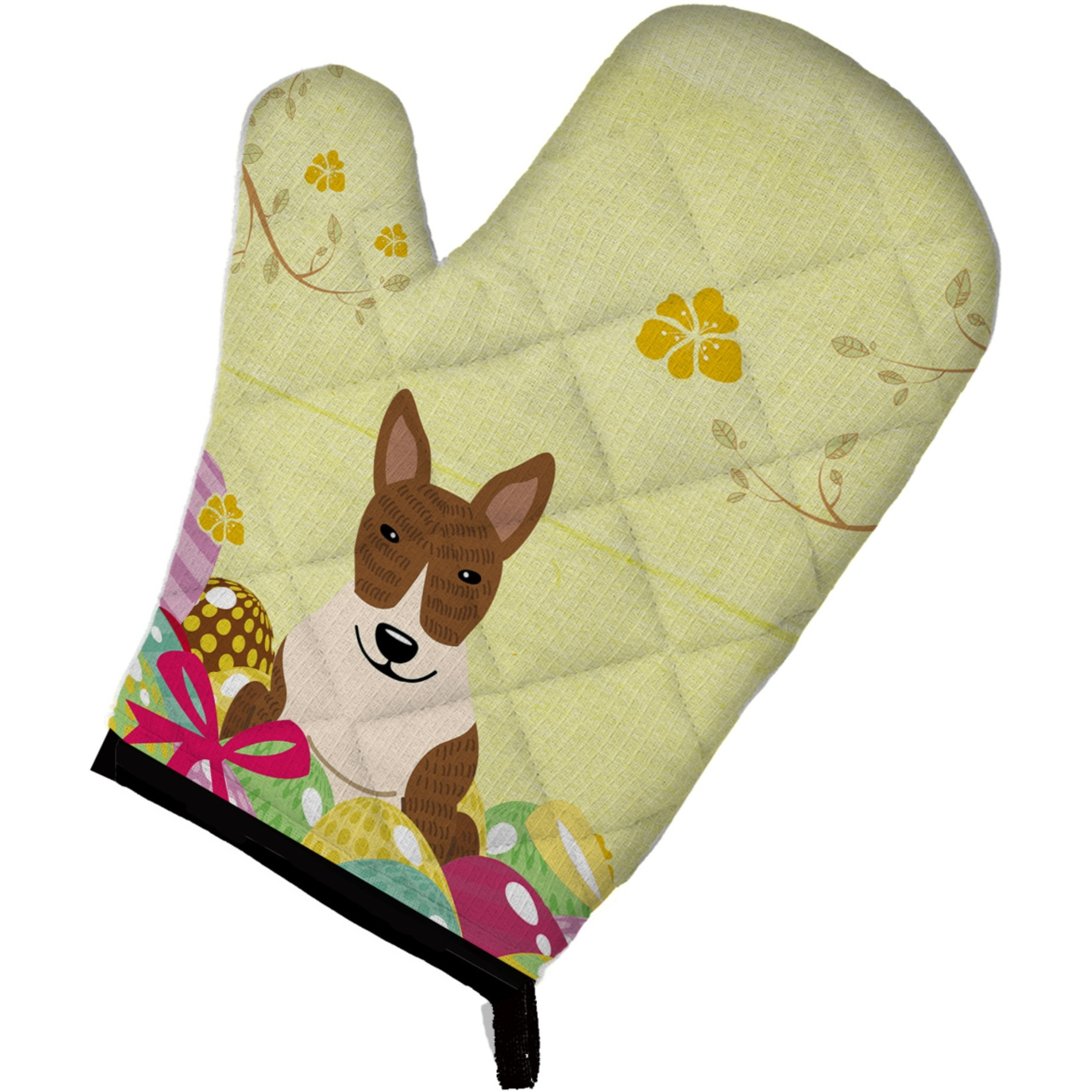 &quotCaroline's Treasures Easter Eggs Bull Terrier Brindle Oven Mitt, Multicolor, 12"" x 8.5"""