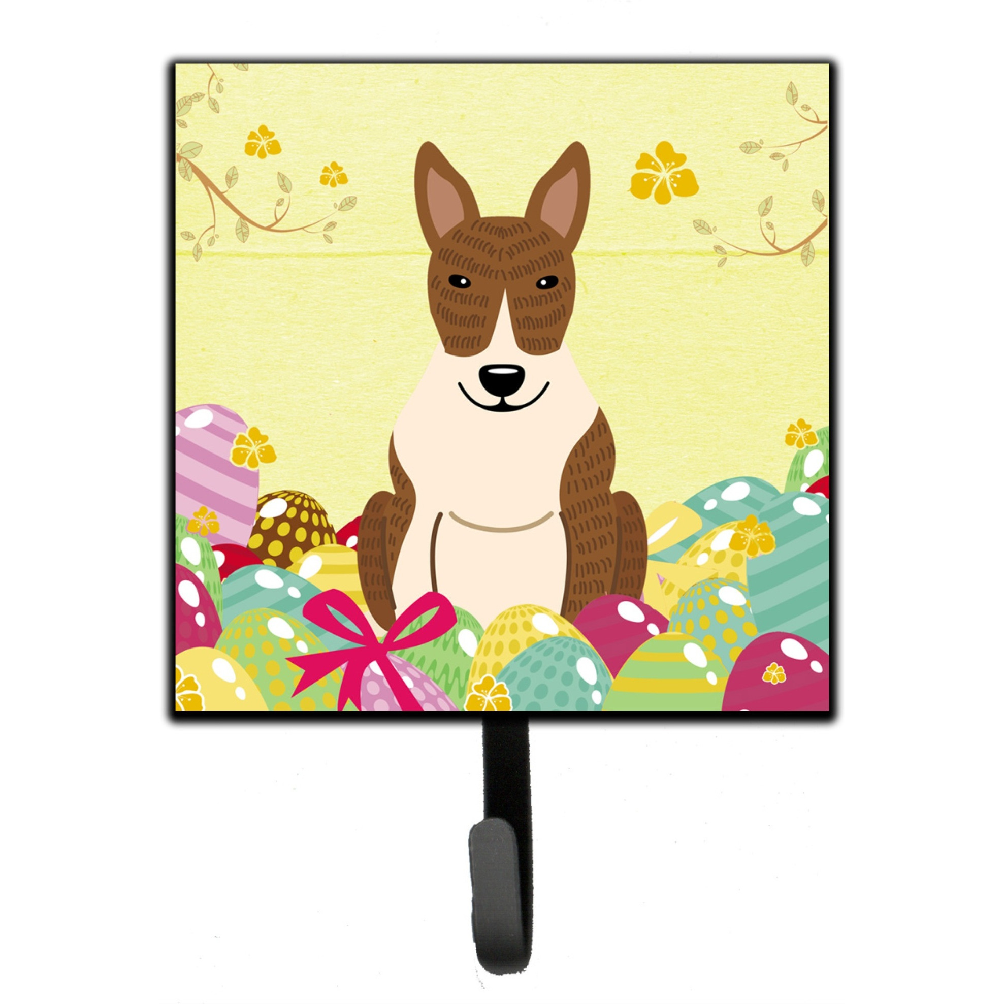 &quotCaroline's Treasures Easter Eggs Bull Terrier Brindle Wall Hook, Small, Multicolor"
