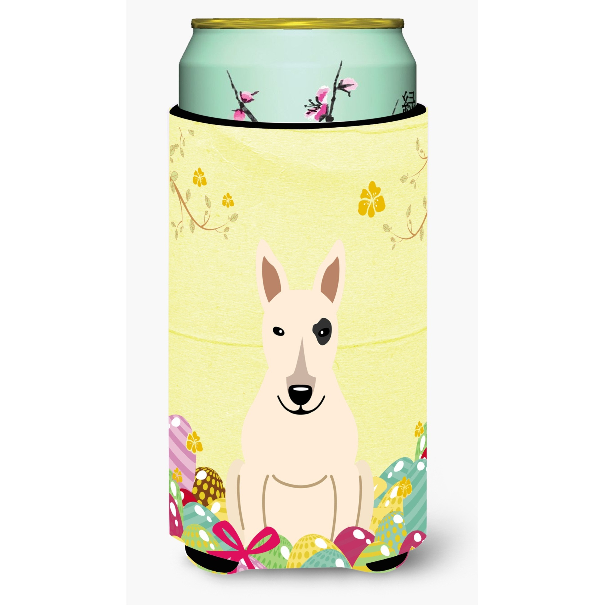 &quotCaroline's Treasures Easter Eggs Bull Terrier White Tall Boy Beverage Insulator Hugger, Multicolor"