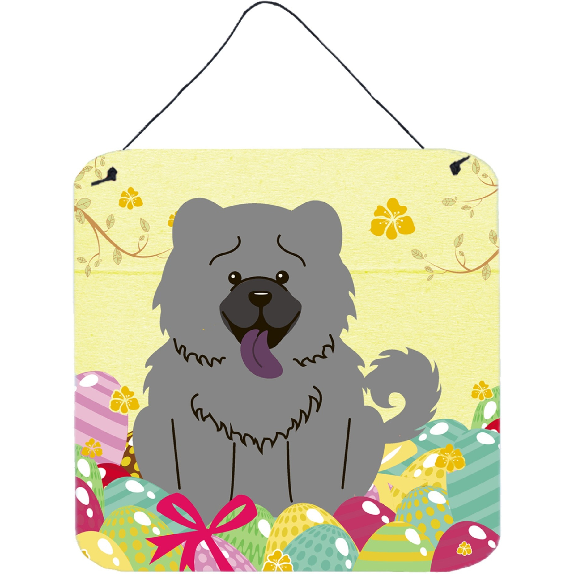 &quotCaroline's Treasures Easter Eggs Chow Blue Metal Print, 6 x 6, Multicolor"