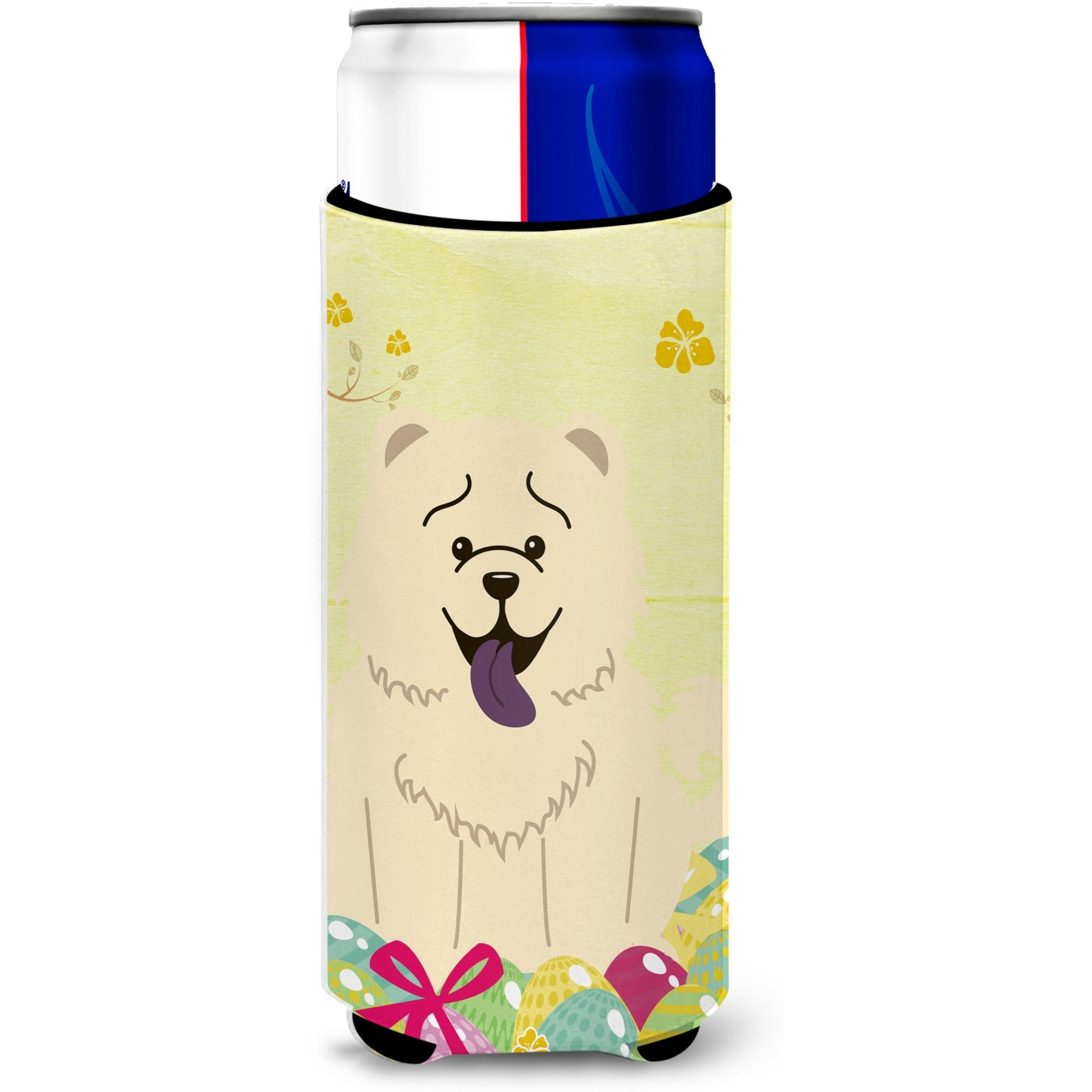 &quotCaroline's Treasures Easter Eggs Chow White Michelob Ultra Hugger For Slim Cans, Slim Can, Multicolor"
