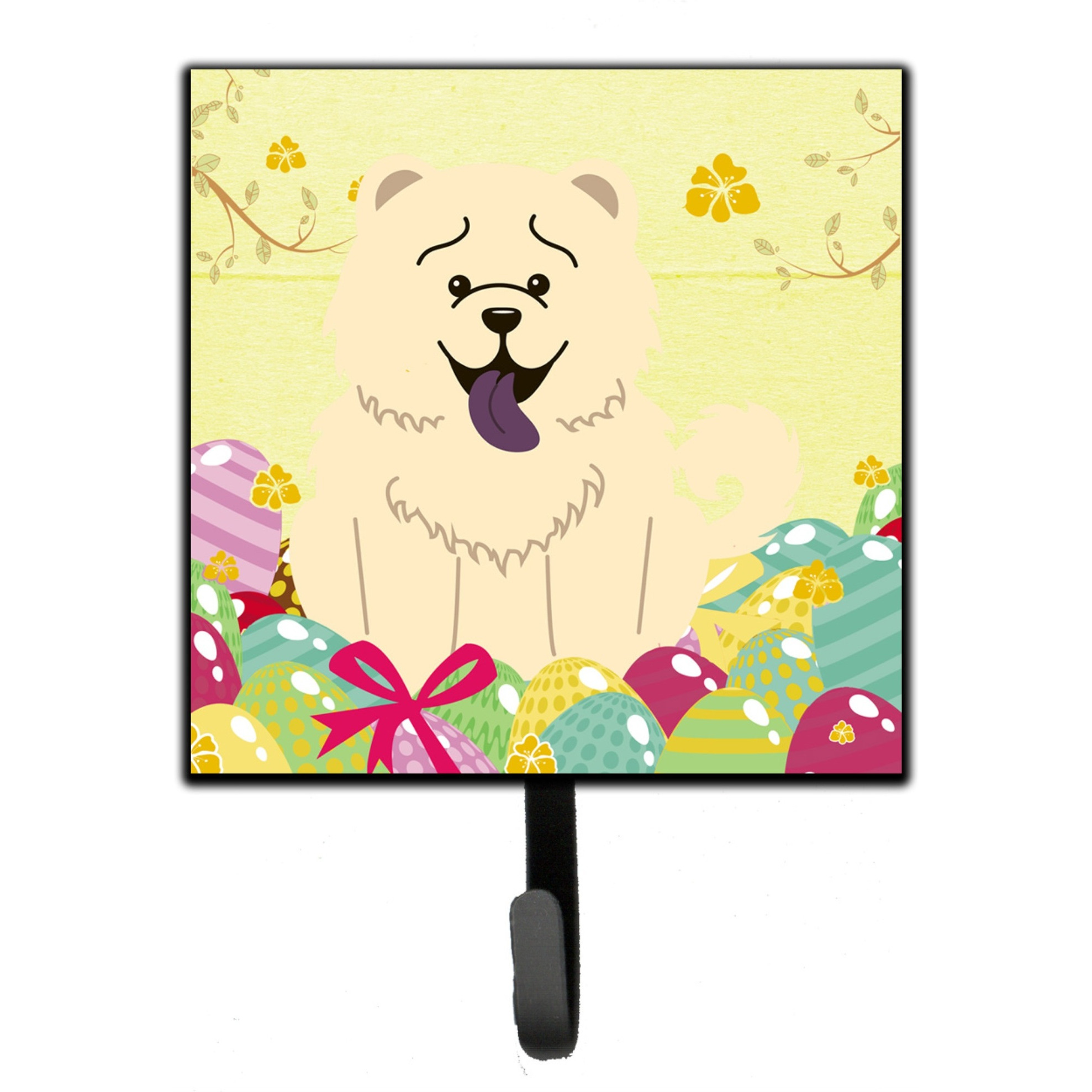&quotCaroline's Treasures Easter Eggs Chow White Wall Hook, Small, Multicolor"