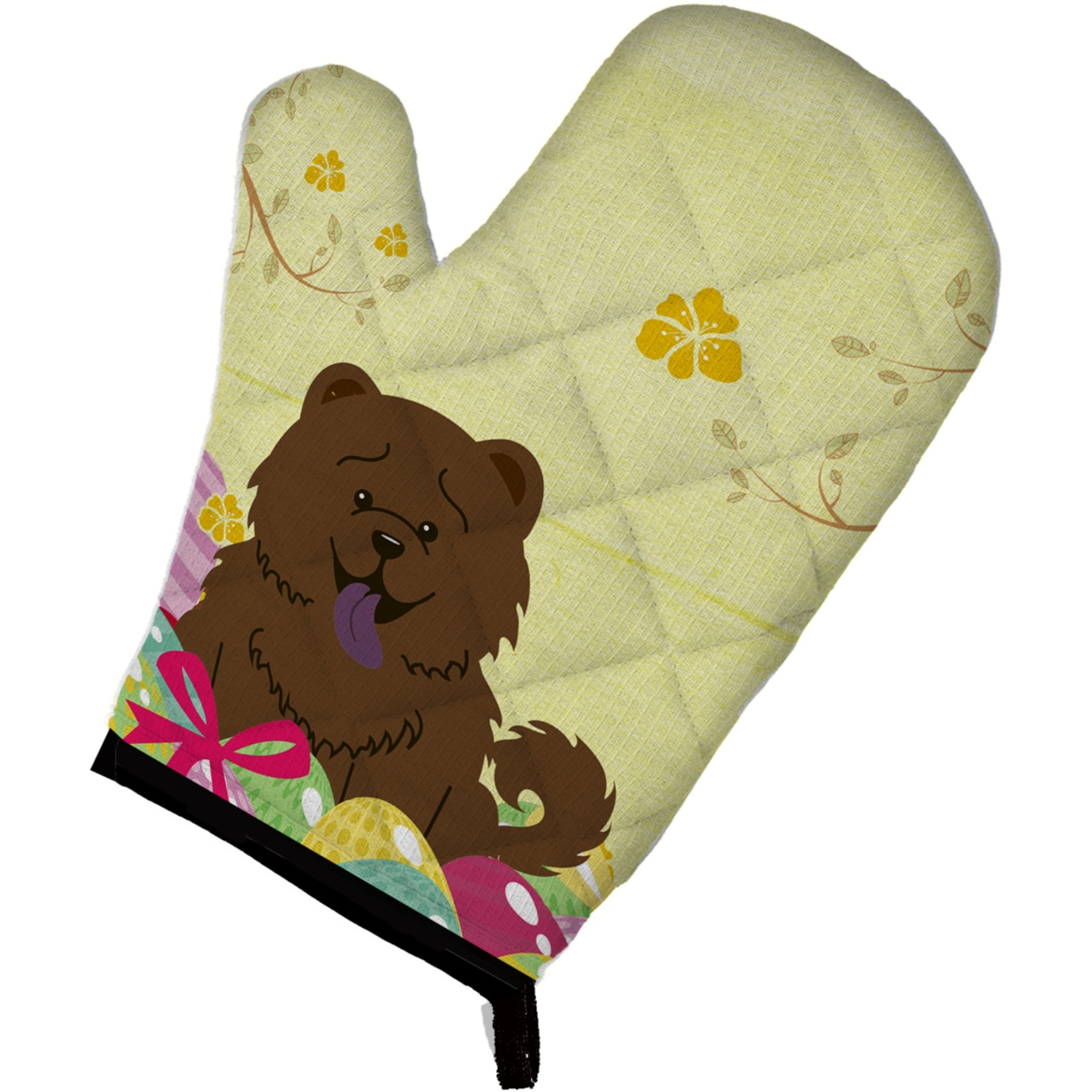 &quotCaroline's Treasures Easter Eggs Chow Chow Chocolate Oven Mitt, Multicolor, 12"" x 8.5"""