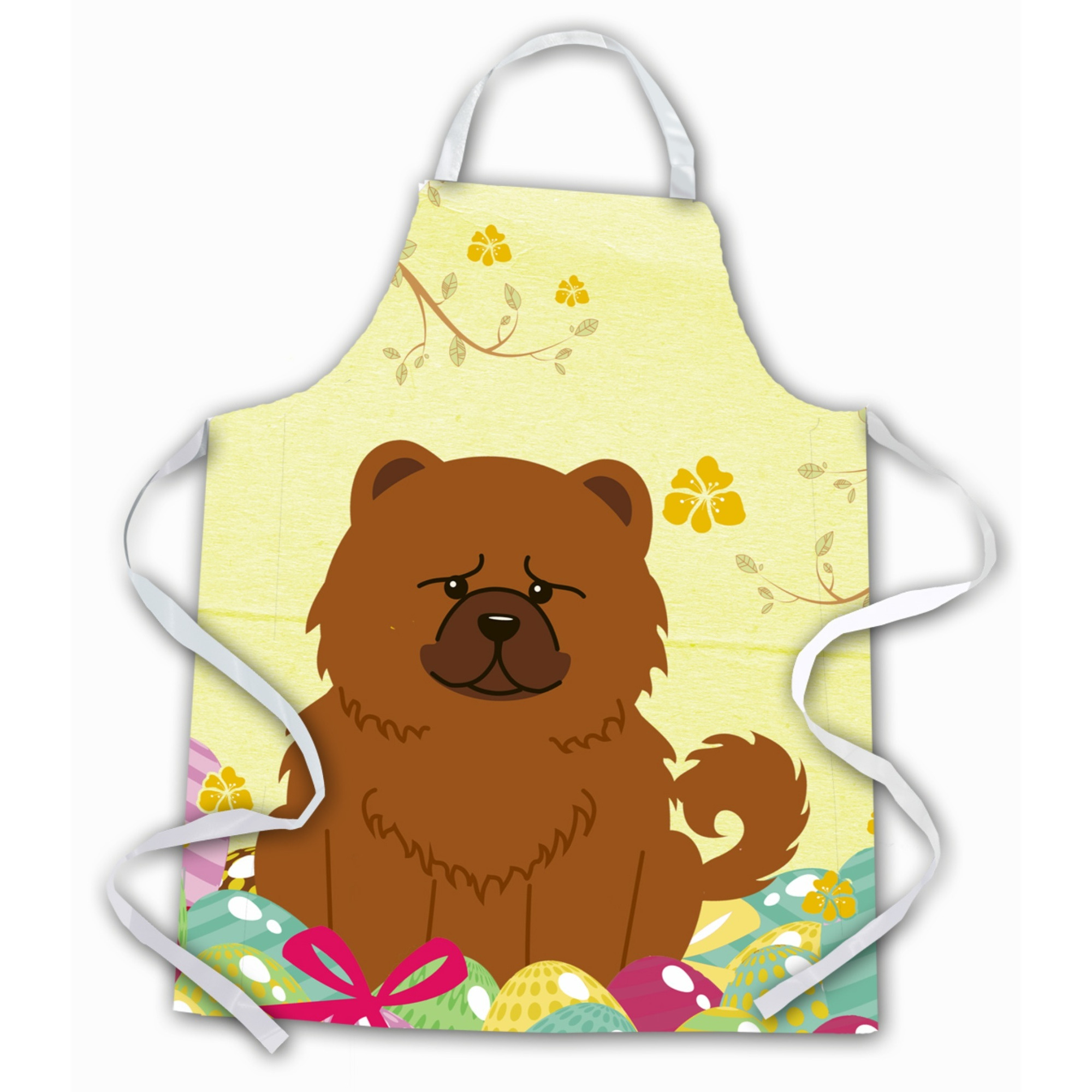 &quotCaroline's Treasures Easter Eggs Chow Red Apron, Large, Multicolor"