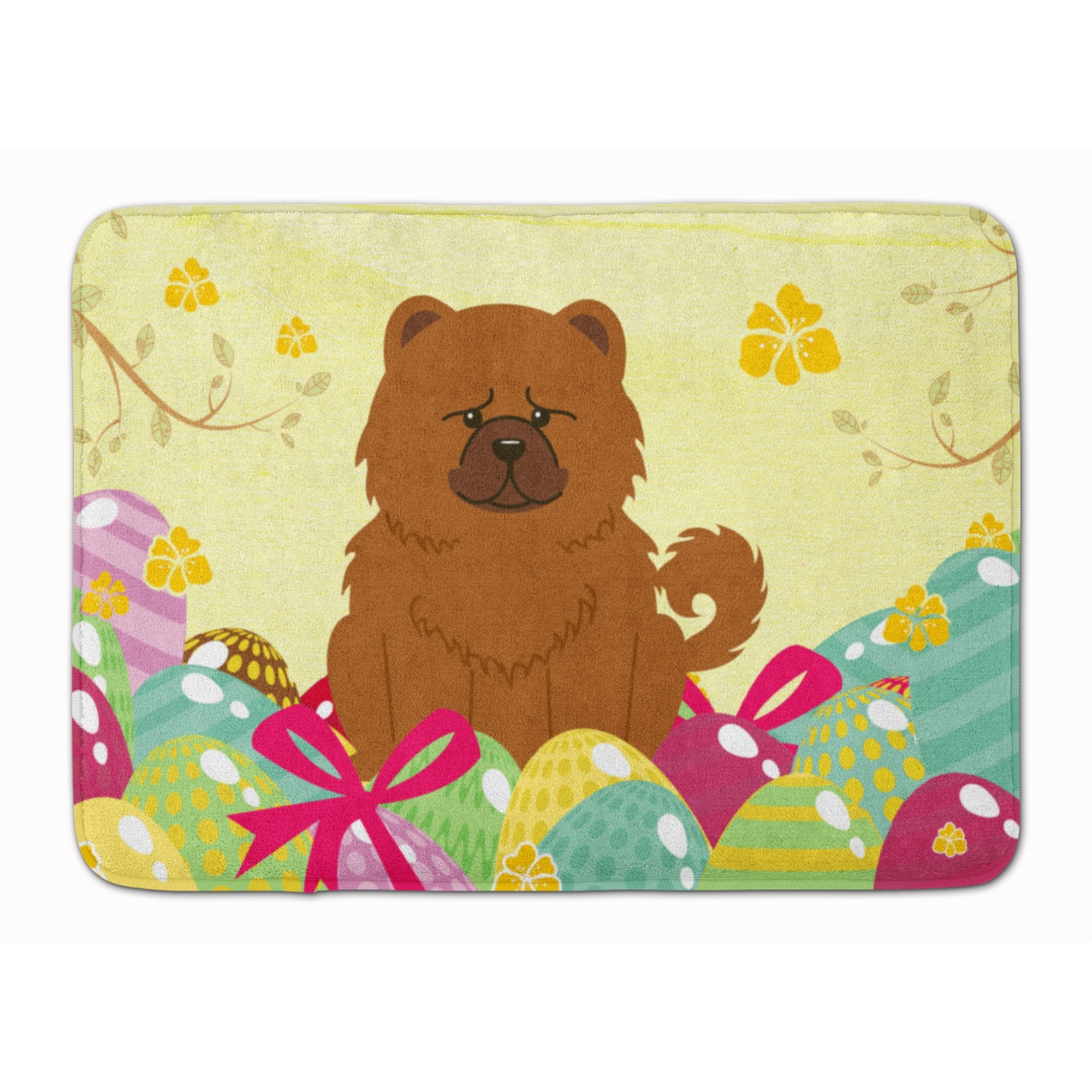 &quotCaroline's Treasures Easter Eggs Chow Red Machine Washable Memory Foam Mat doormats, Multicolor"