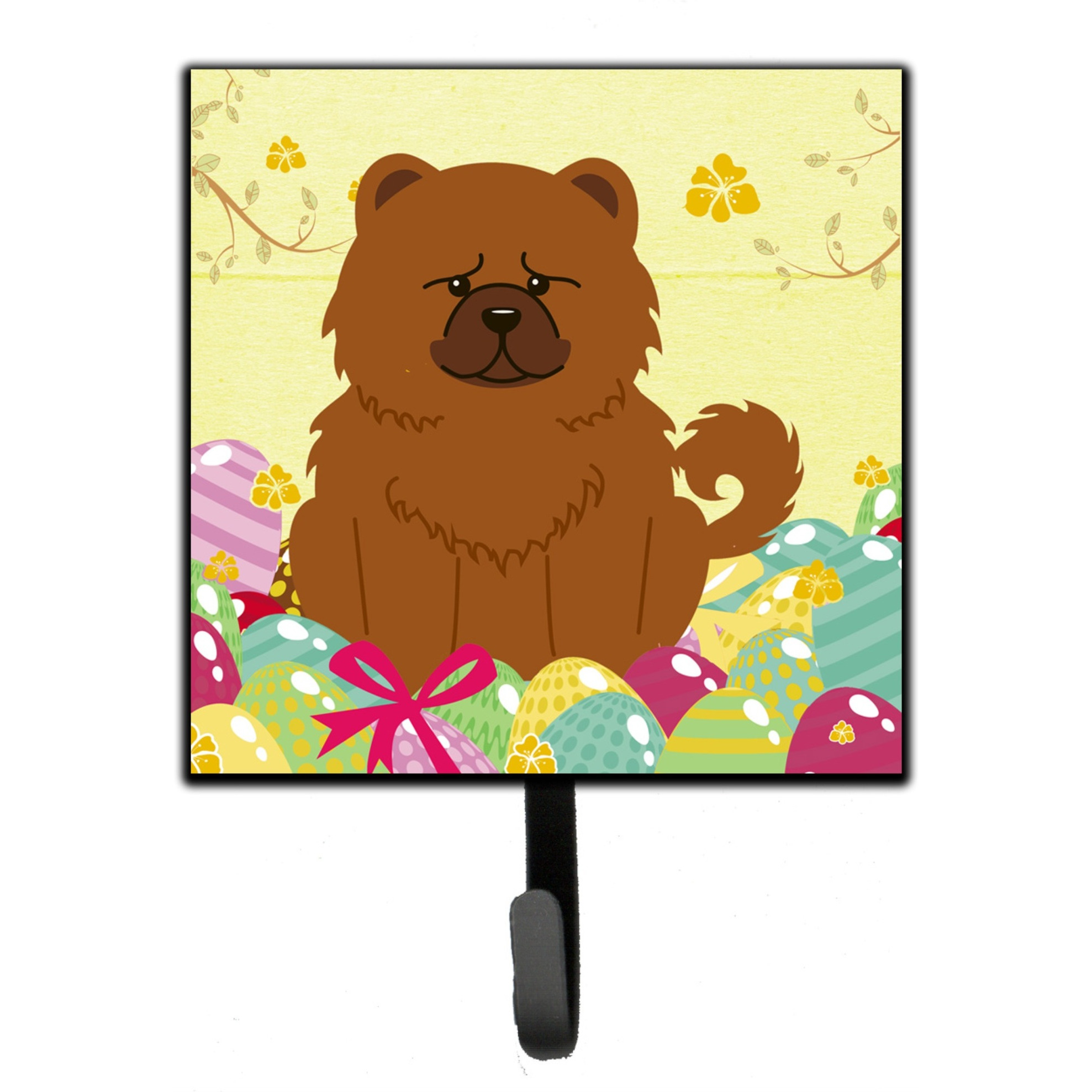 &quotCaroline's Treasures Easter Eggs Chow Red Wall Hook, Small, Multicolor"