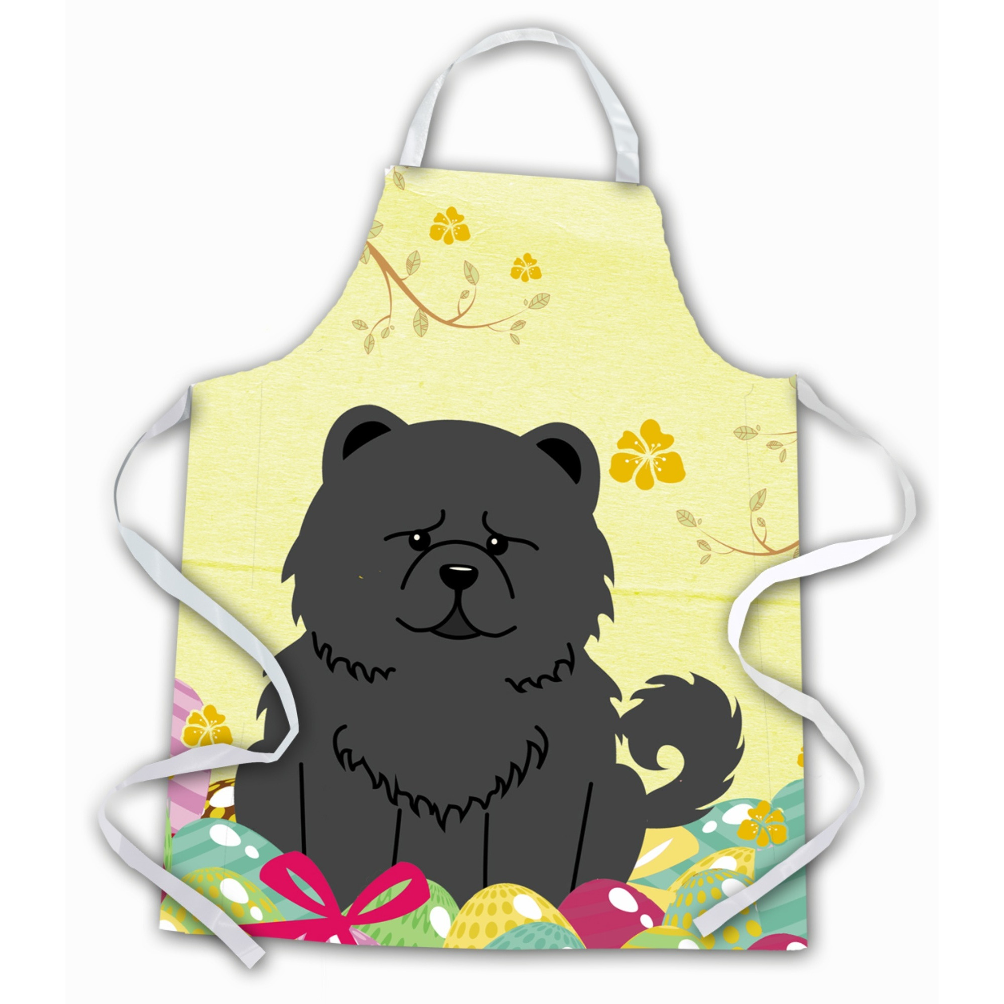 &quotCaroline's Treasures Easter Eggs Chow black Apron, Large, Multicolor"
