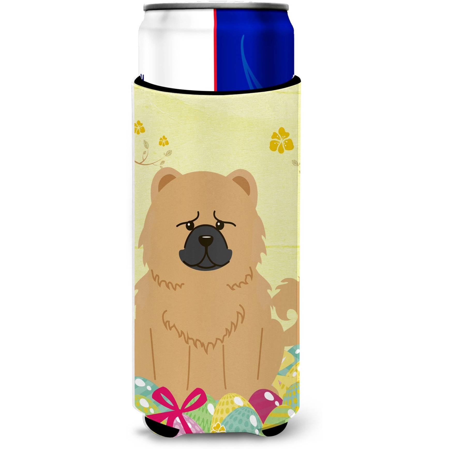 &quotCaroline's Treasures Easter Eggs Chow Cream Michelob Ultra Hugger For Slim Cans, Slim Can, Multicolor"