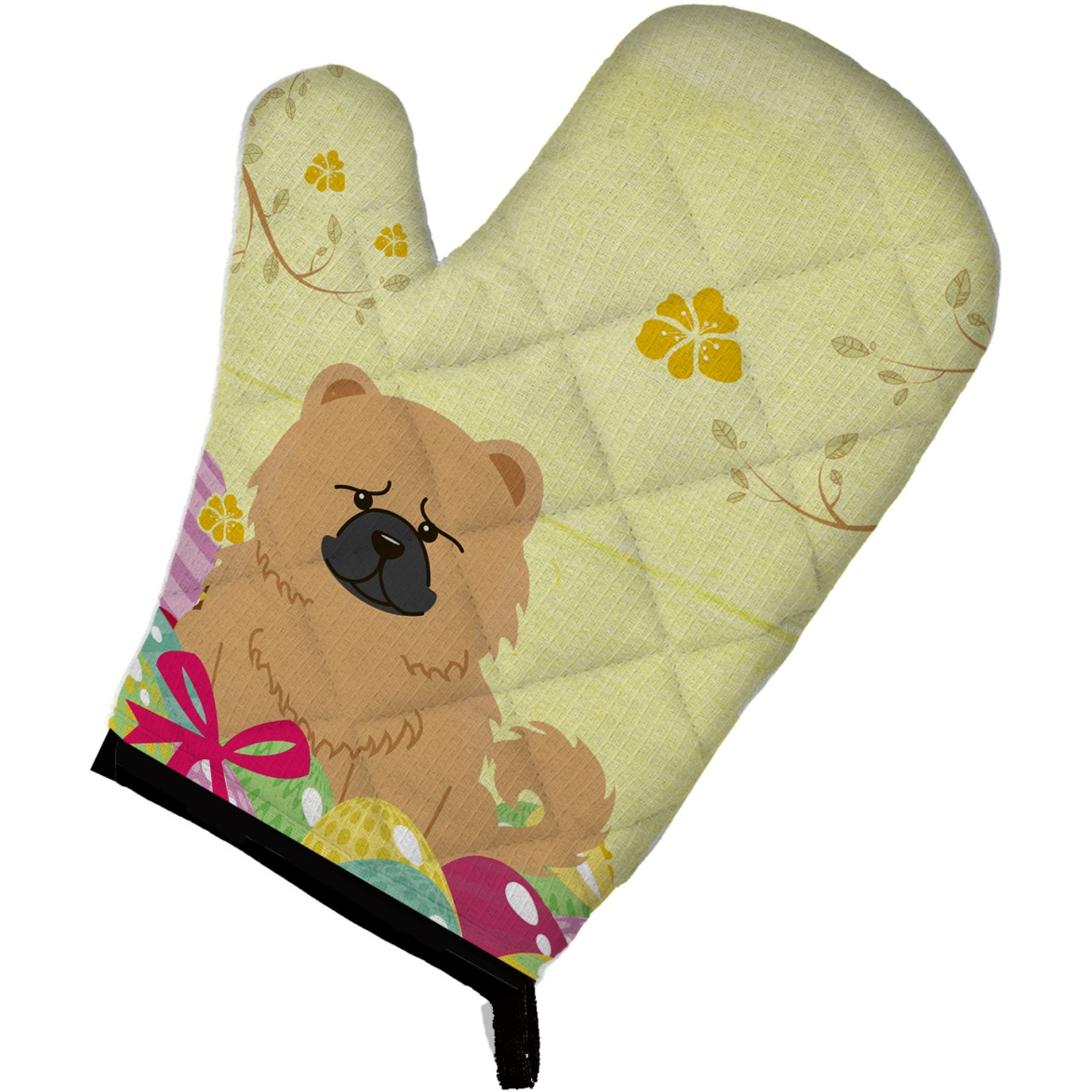 &quotCaroline's Treasures Easter Eggs Chow Chow Cream Oven Mitt, Multicolor, 12"" x 8.5"""
