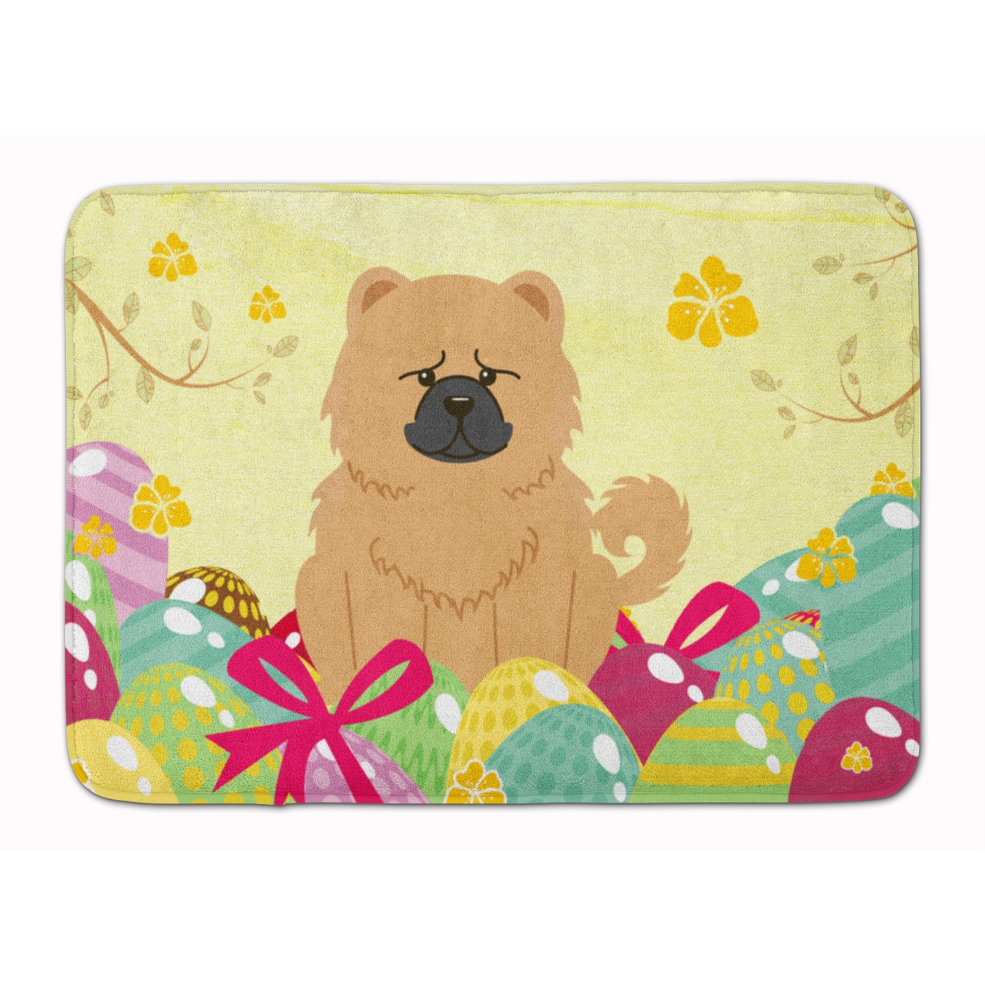 &quotCaroline's Treasures Easter Eggs Chow Cream Machine Washable Memory Foam Mat doormats, Multicolor"